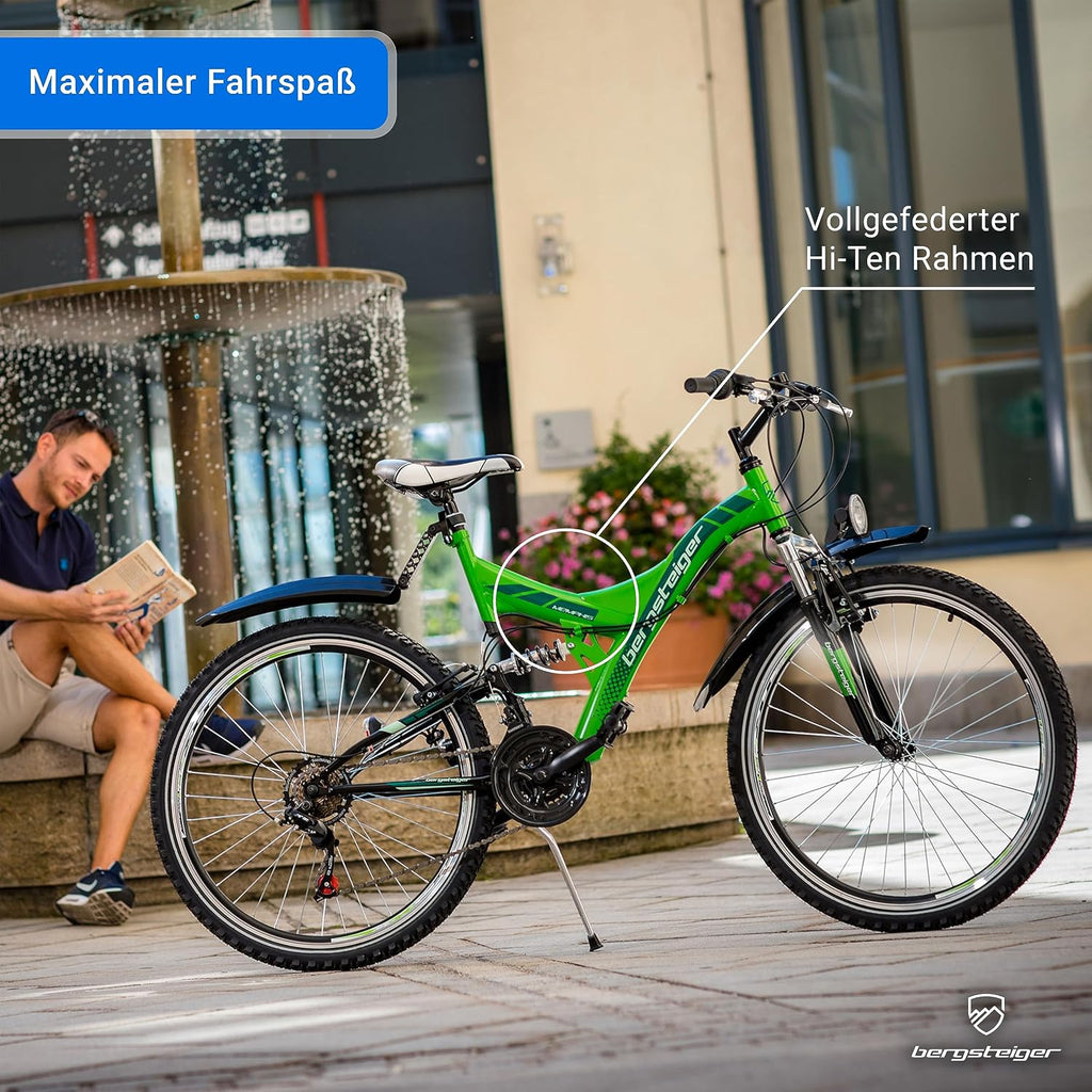 Bergsteiger Memphis 26 Zoll Mountainbike Herren Fully MTB 21 Gang
