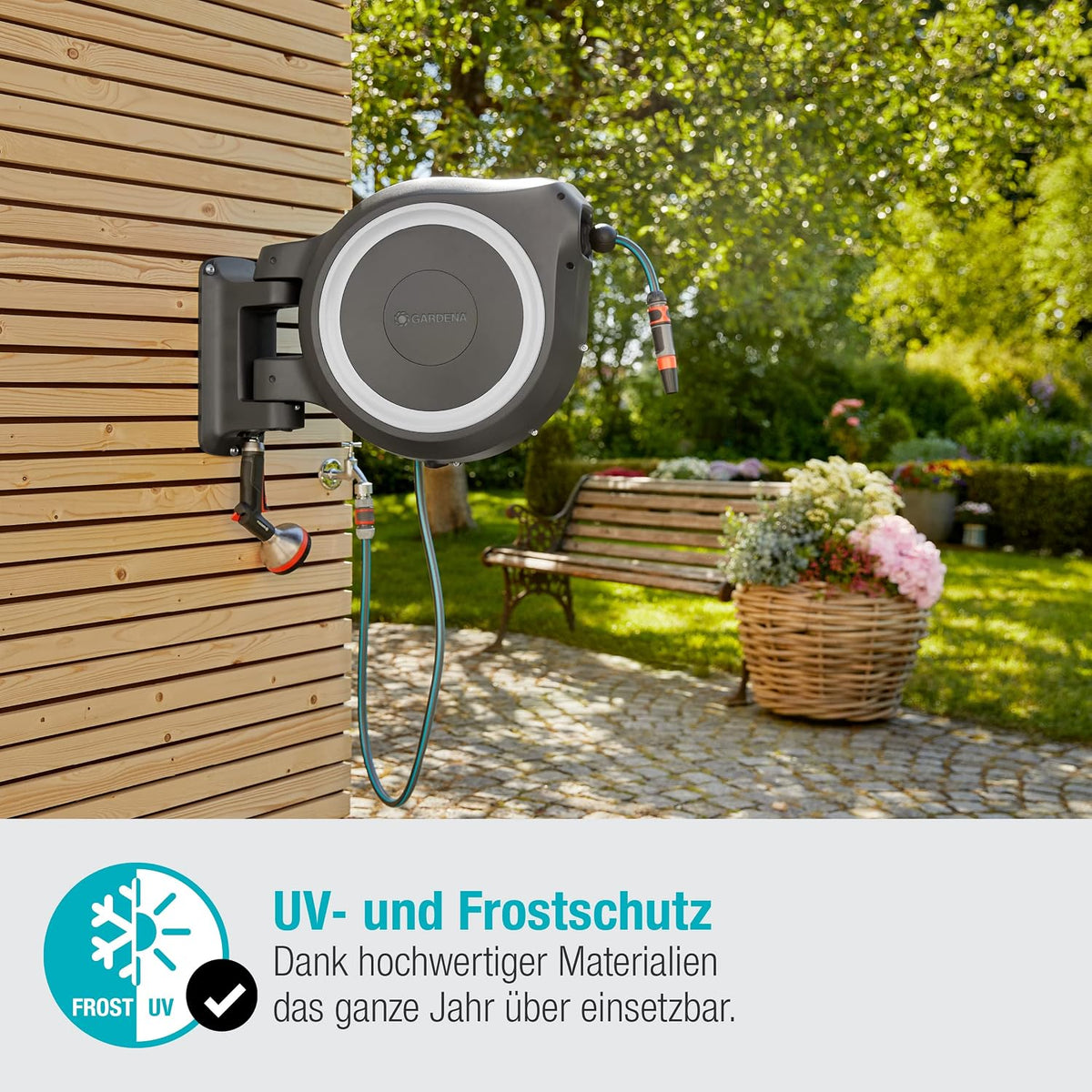 Gardena Wand-Schlauchbox Rollup XL, weiß, 35 m