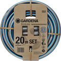 Gardena EcoLine Schlauch 1/2 Zoll, 20m mit Systemteilen: Nachhaltiger Gartenschlauch aus recyceltem Plastik, Phthalat- und schadstoffrei, Power-Grip-Funktion, frostsicher und UV-beständig (18931-20)