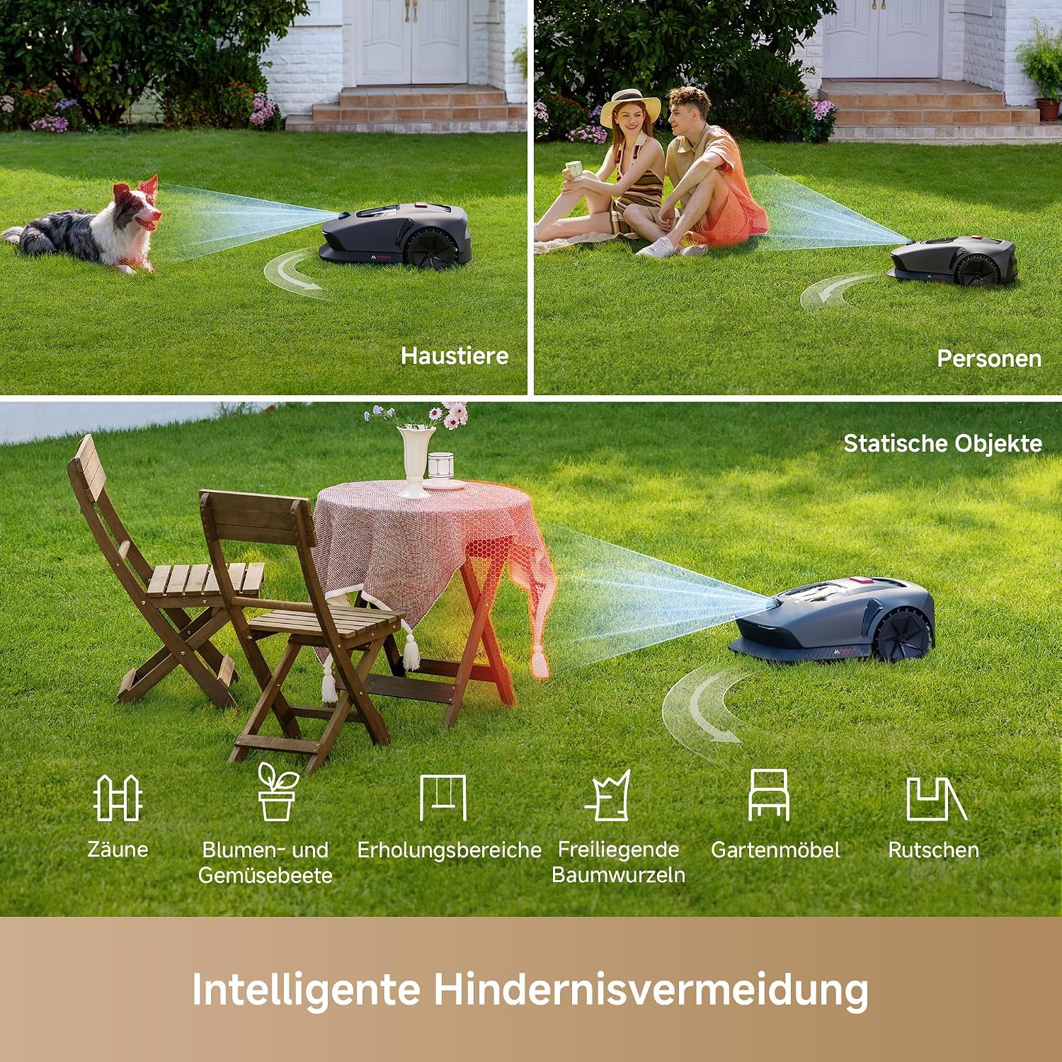 MOVA 600 Kit, Rasenmäher Roboter mit 81x Ersatzmesser, 360° 3D LiDAR Mähroboter ohne Begrenzungskabel & genaue Kartierung bis 800 m², Smarte Hindernisvermeidung, App-Steuerung, U-förmiges Schneiden