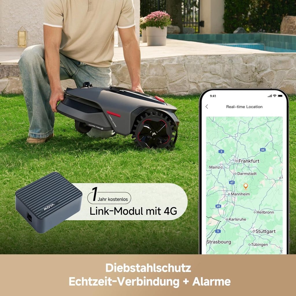 MOVA LiDAX Ultra 1600 Mähroboter ohne Begrenzungskabel, 3D-LiDAR&KI Vision