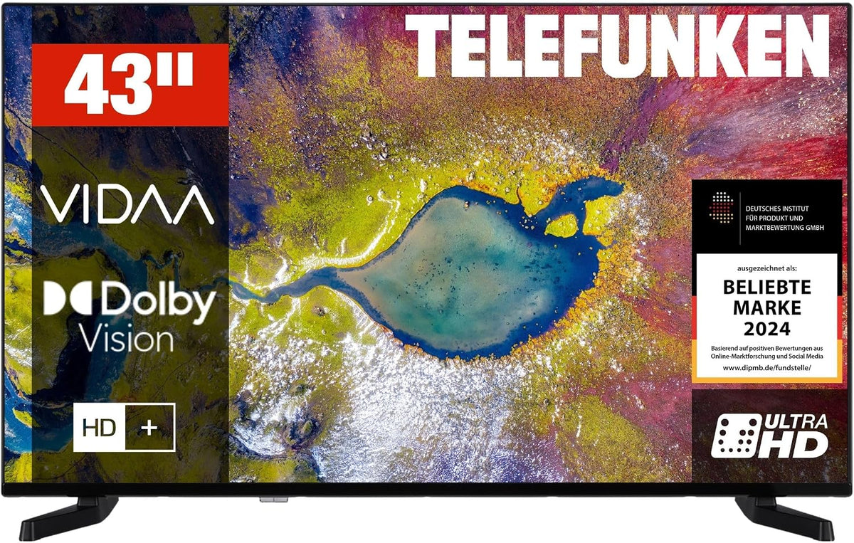 TELEFUNKEN D43U790B2CW Fernseher 43 Zoll VIDAA Smart TV 4K UHD Auflösung