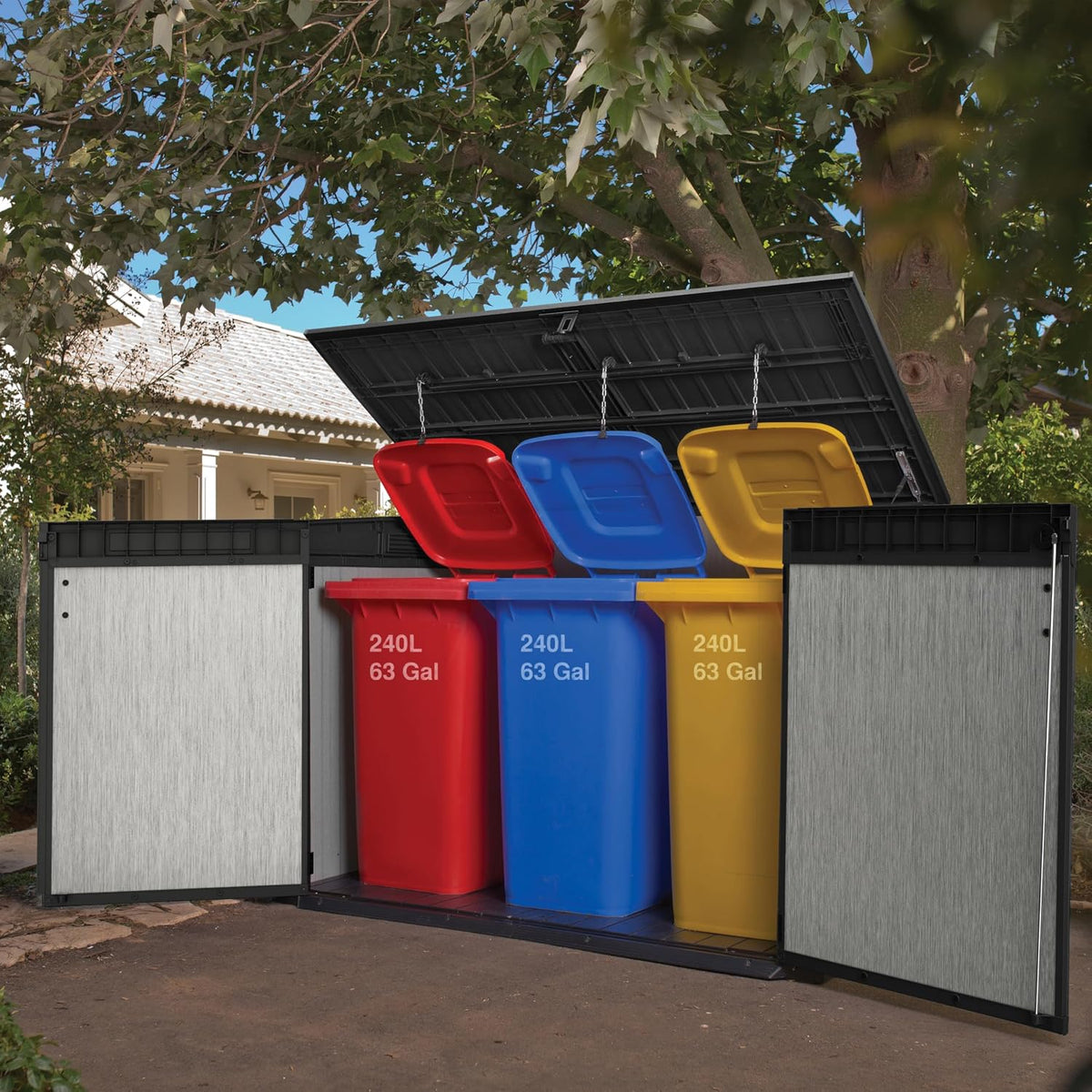 Keter Grande Store Gerätehaus, 2020 Liters, Grau/Braun, 190,5 x 109,3 x 132,5 cm