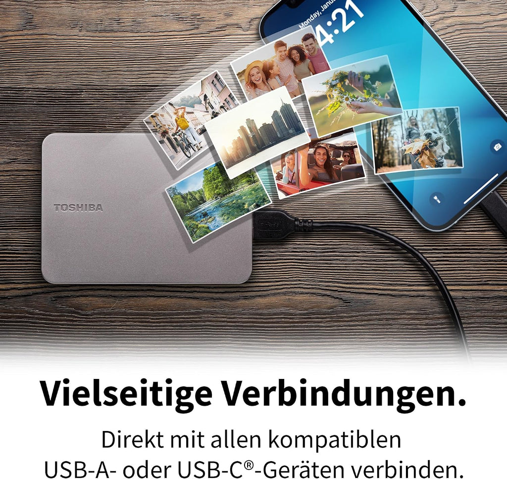 Toshiba Canvio Flex Disco Rigido Esterno 4 Tb Usb Tipo A 3.2 Gen 1 [3.1 Gen 1] Argento (toshiba Canvio Flex 4tb Silver)