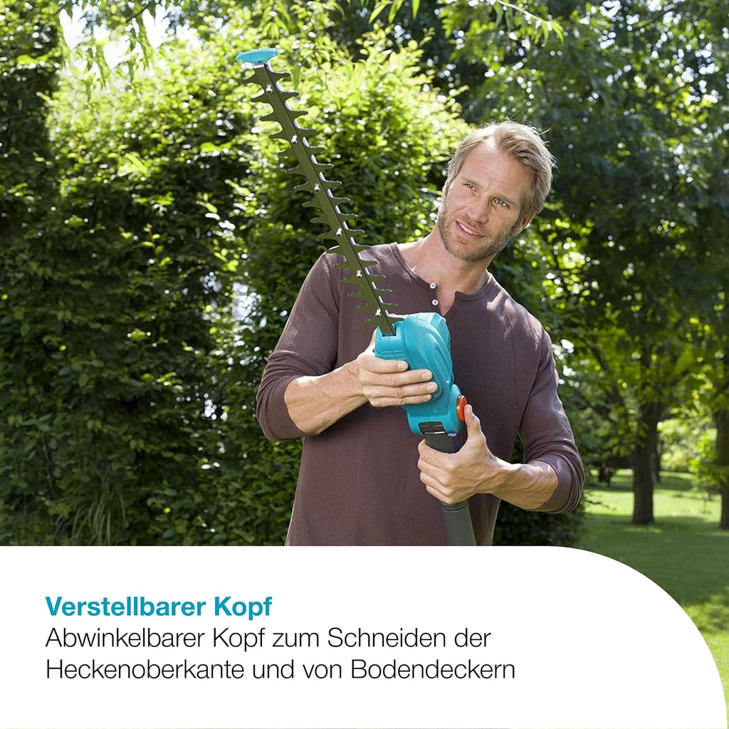 Gardena Teleskop-Heckenschere THS 500/48: Heckenschere mit 500 W, 3,5 m Reichweite, abwinkelbarer Kopf und Teleskopstiel, 48 cm Messerlänge, ergonomischer Griff und Anschlagschutz, (8883-20)