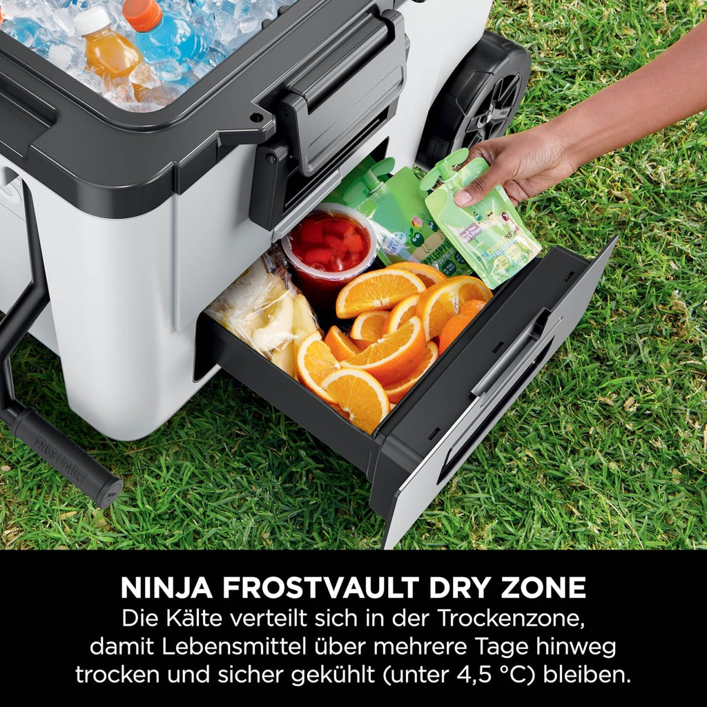 Ninja FrostVault Kühlbox mit Rollen und Isolierung, Wolkenweiß, FB245EUWH