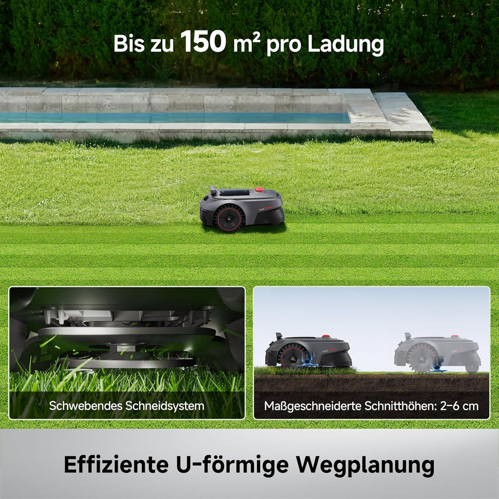 MOVA ViAX 500 Mähroboter ohne Begrenzungskabel, 360°-LiDAR & Dual-KI-Vision