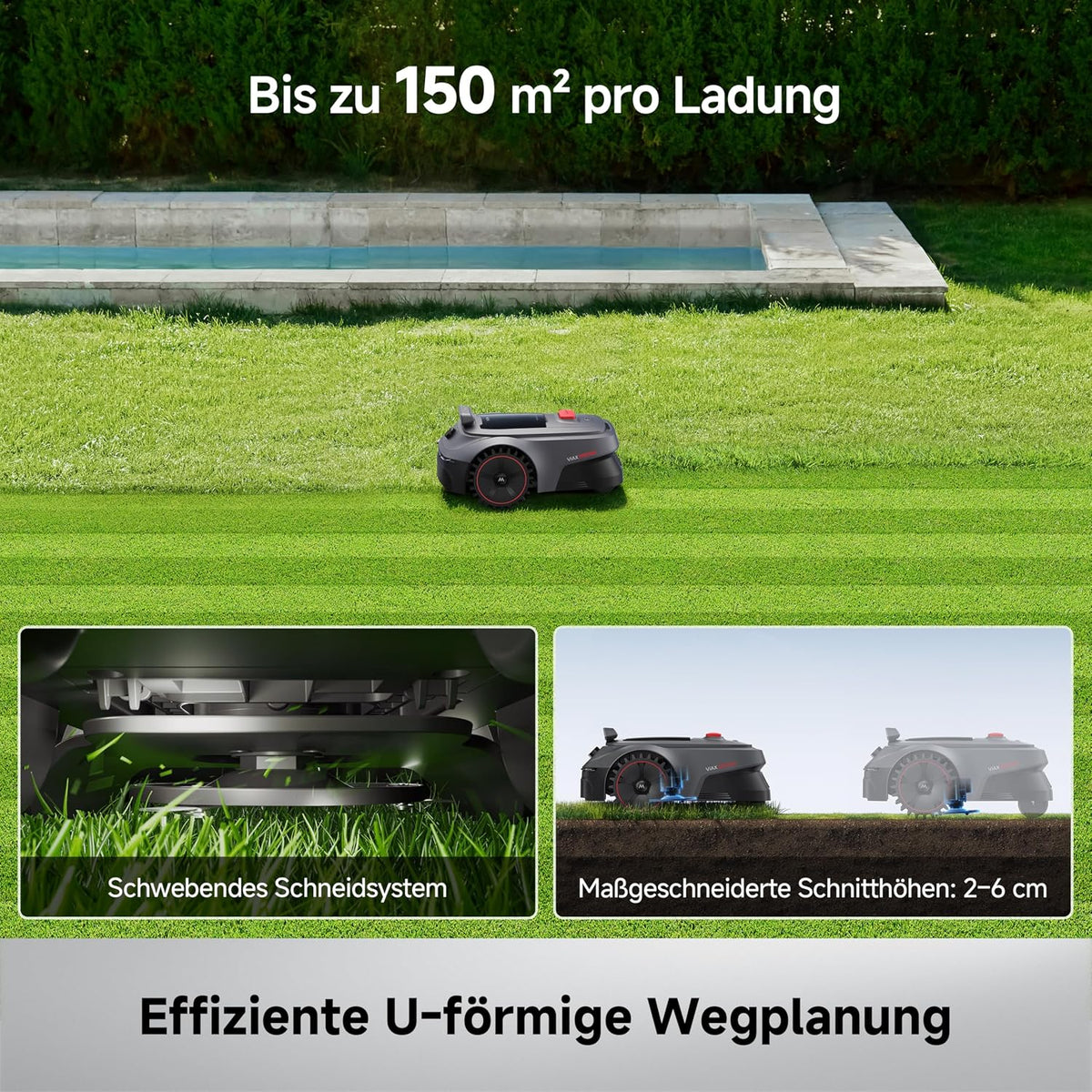 MOVA ViAX 500 Mähroboter ohne Begrenzungskabel, 360°-LiDAR & Dual-KI-Vision