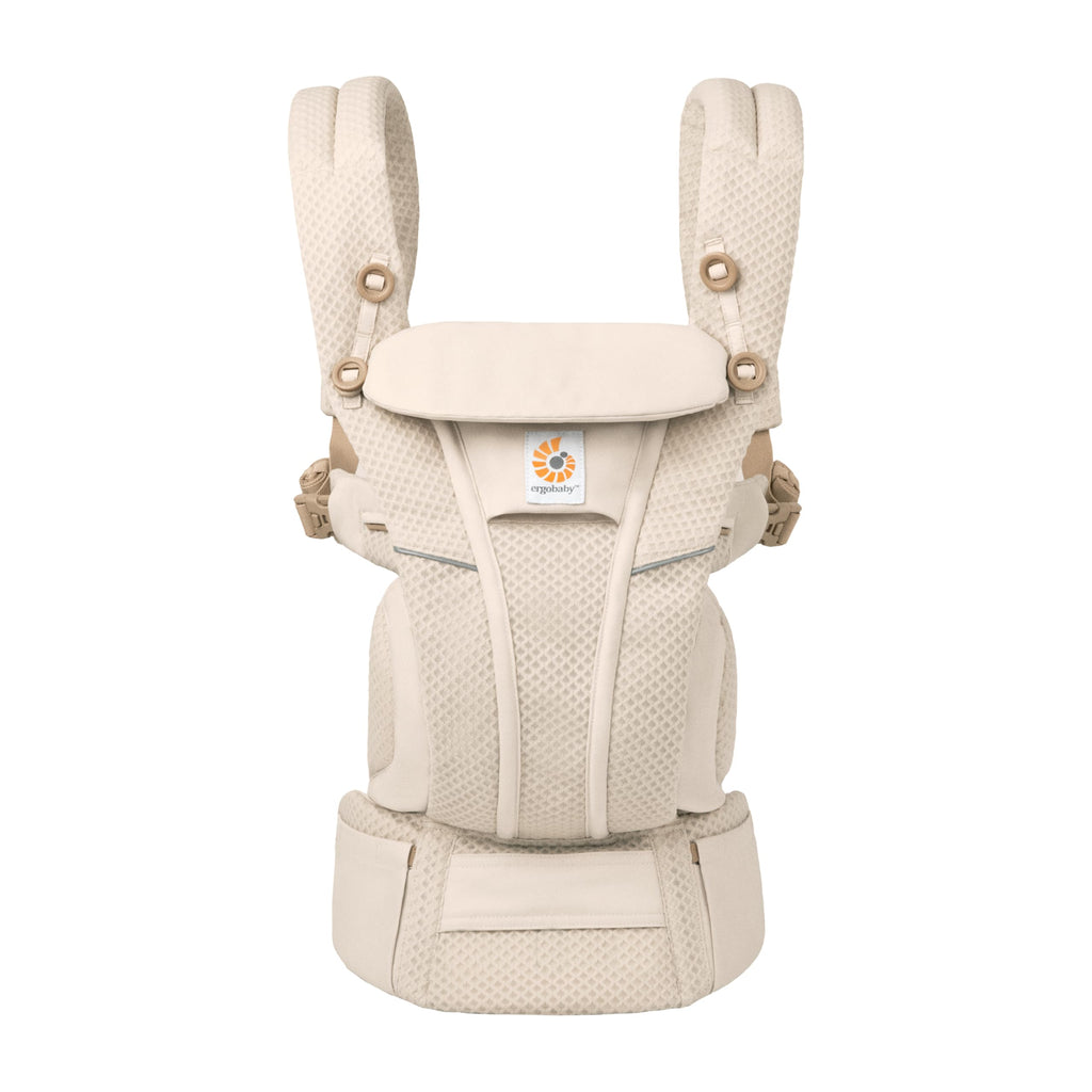 Ergobaby Omni Breeze Babytrage für Neugeborene ab Geburt bis 20kg, 4 Positionen SoftFlex Mesh Ergonomische Babybauchtrage Rückentrage Baby-Tragetasche, Graphite Grey