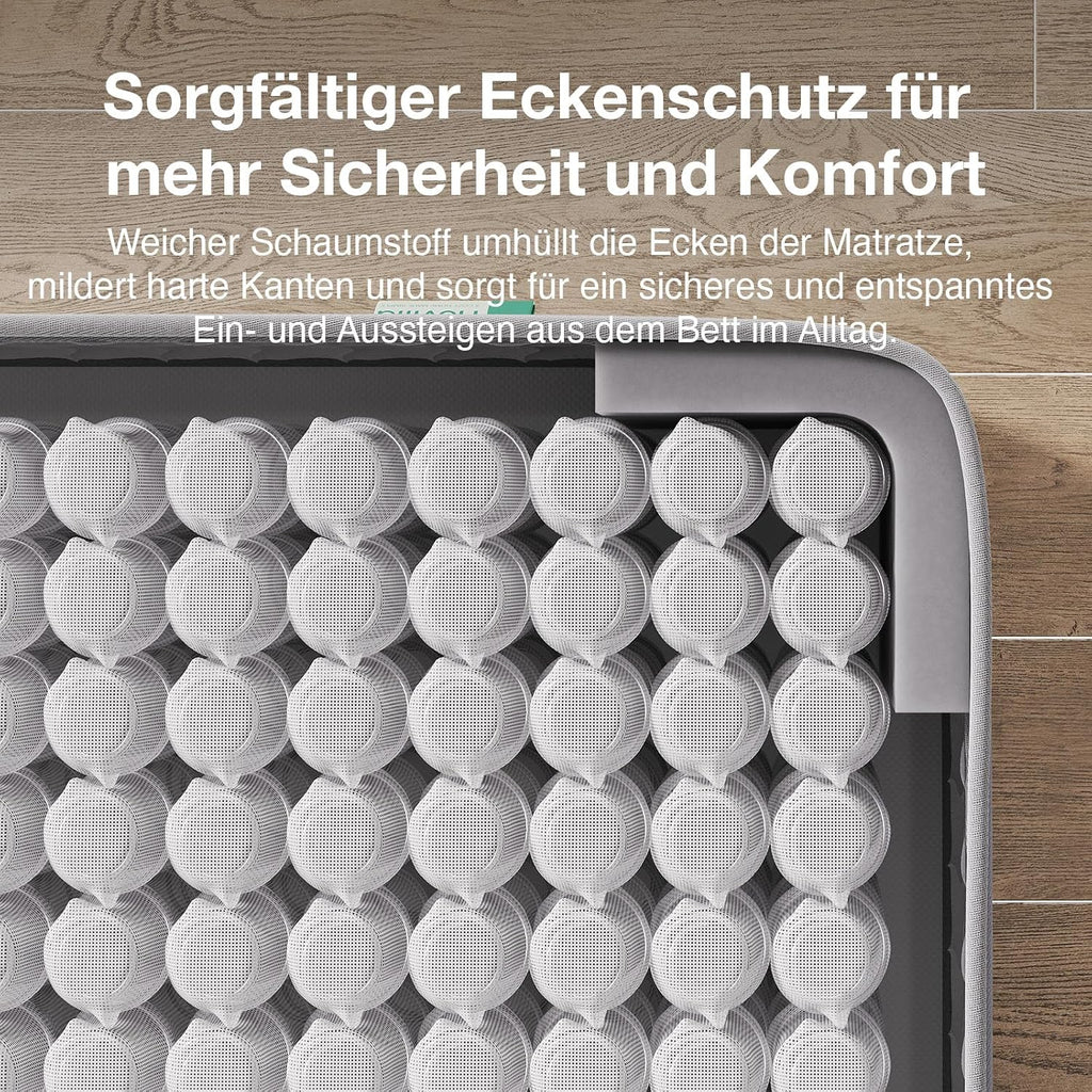 Novilla Matratze 140x200 cm 25 cm Höhe H3 mittelfest 7 Zonen Hybridmatratze