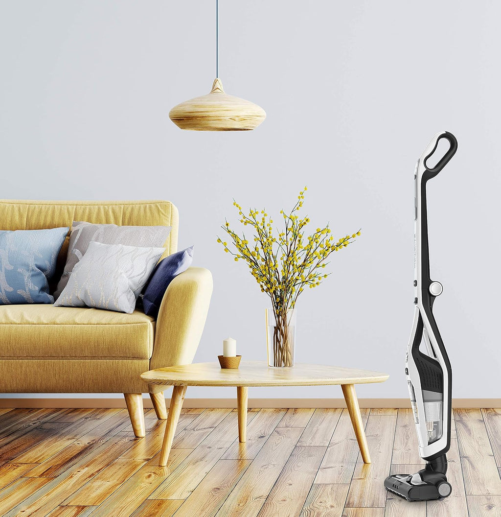 Rowenta RH6737 Dual Force 2-in-1 kabelloser Akku-Stabstaubsauger, integrierter Handstaubsauger, klappbarer Griff, sehr leicht – nur 2,5 kg, LED-Beleuchtung, Weiß, 45 min