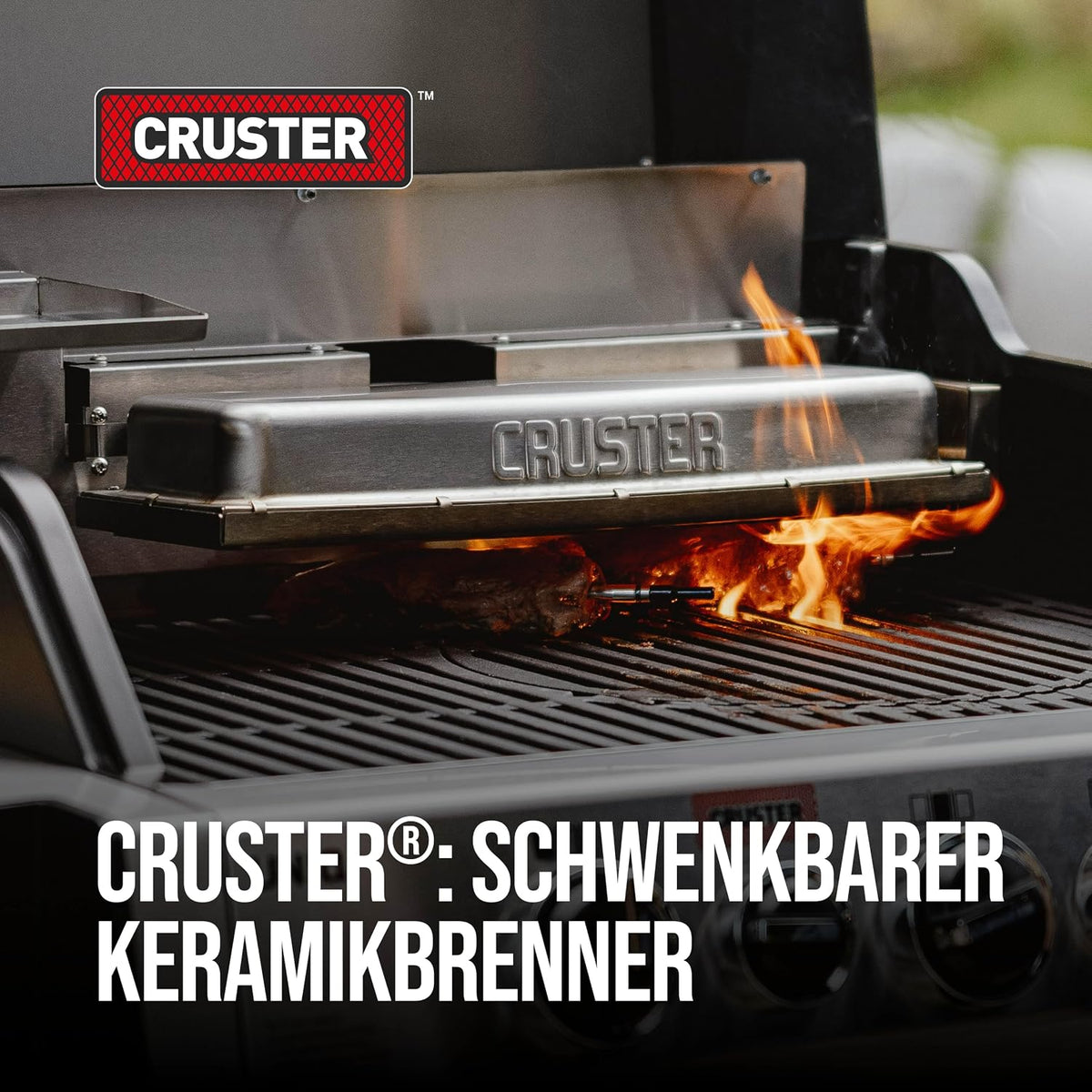 Enders® Gasgrill UNIQ 3 IK CRUSTER®, 3-Edelstahlbrenner, mehrstufige Drehregler, 800 °C TURBO ZONE™, SWITCH GRID™, HEAT RANGE™, SIMPLE CLEAN™, doppelwandige Garhaube, GN ½ Container #8700