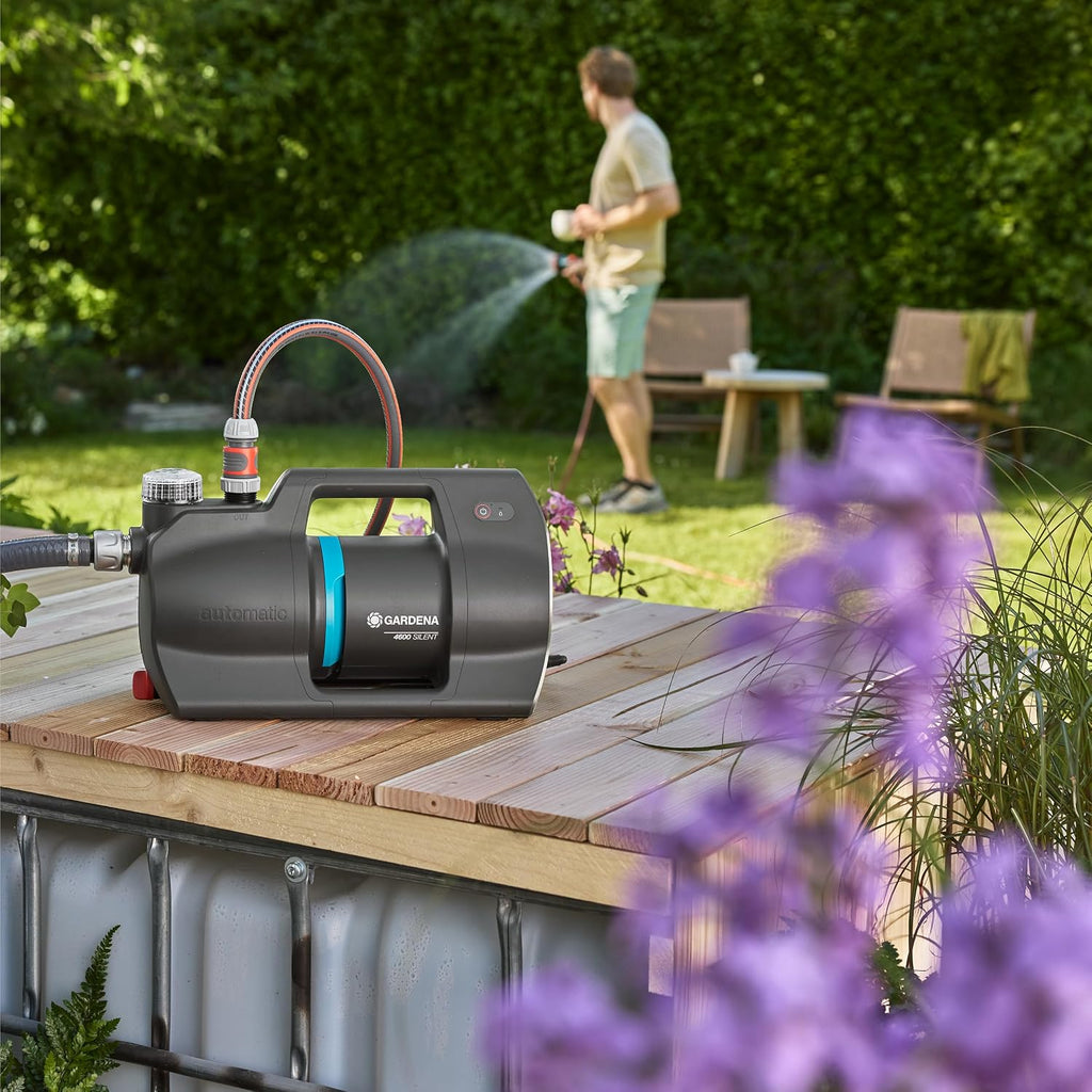 Gardena Haus- & Gartenautomat 4600 Silent Pumpen: Automatisierte Bewässerung und Hauswasserversorgung, 25% weniger Stromverbrauch*, Silent Technologie (09070-20)
