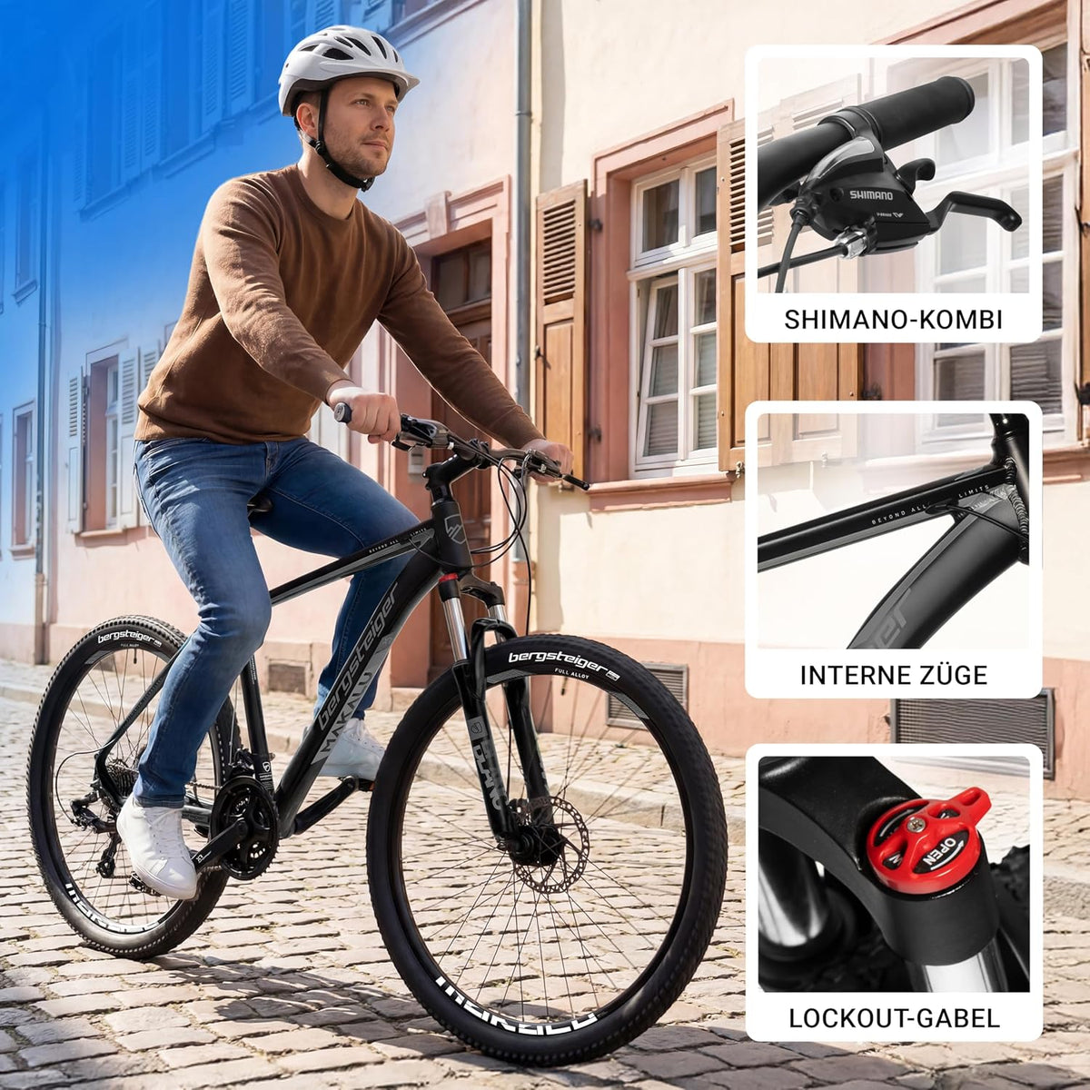 Bergsteiger Makalu 26/29 Zoll Mountainbike Alurahmen Hardtail MTB 21 Gang