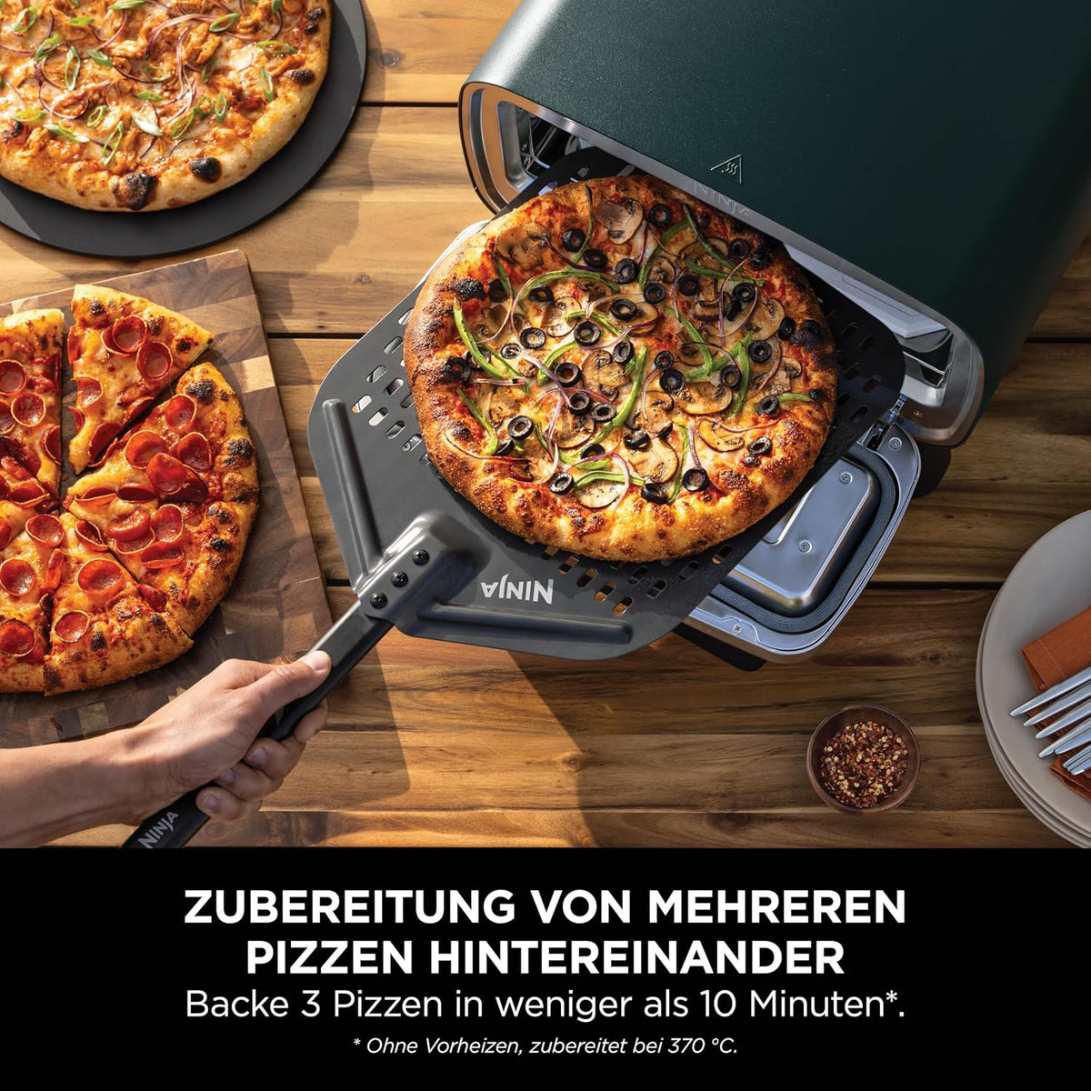 Ninja Artisan Outdoor-Pizzaofen und Heißluftfritteuse, 4 Funktionen