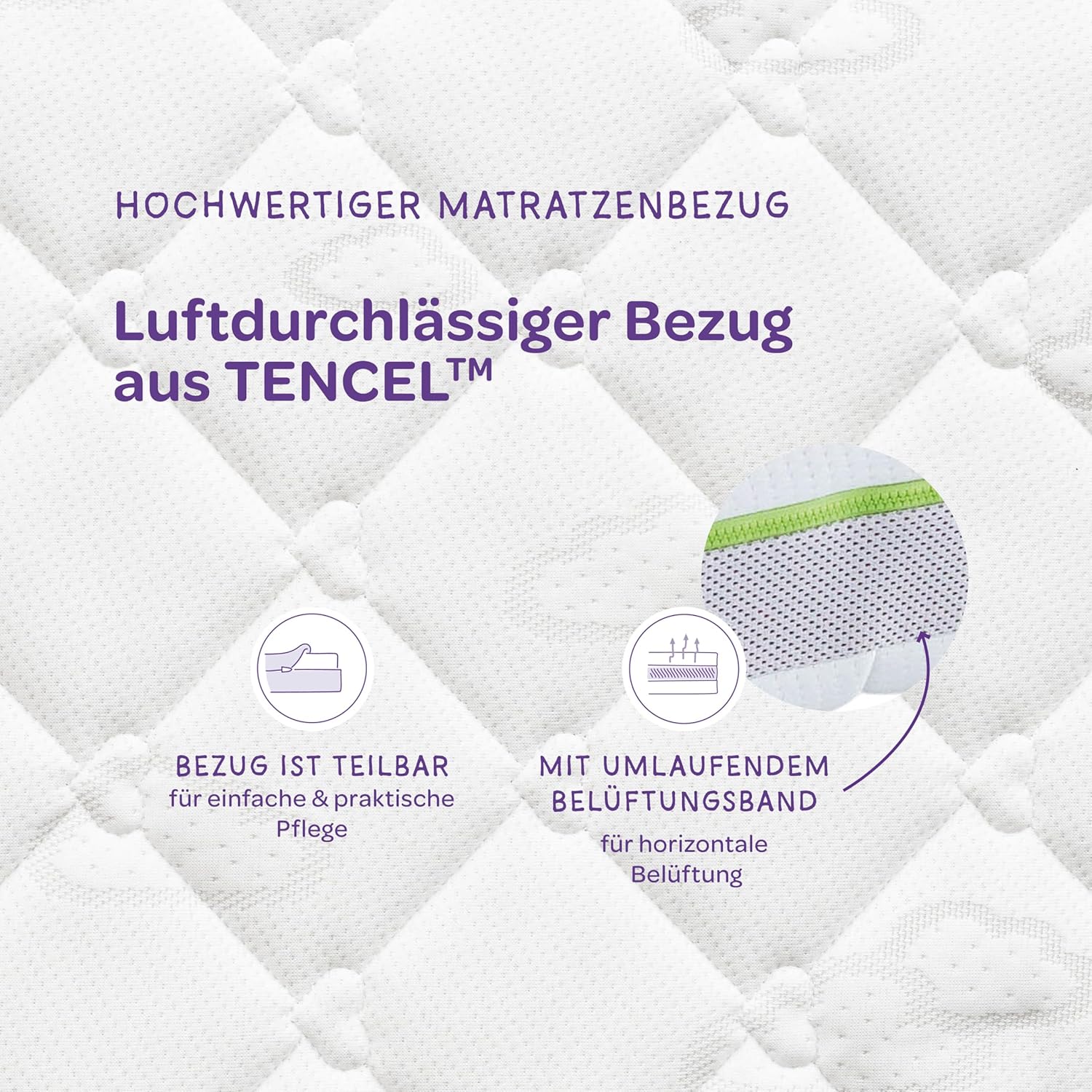 Träumeland comfort-pads, Tencel-Verbundstoff T080282 Jugendmatratze Schlummerland, 90 x 200 cm, Mehrfarbig