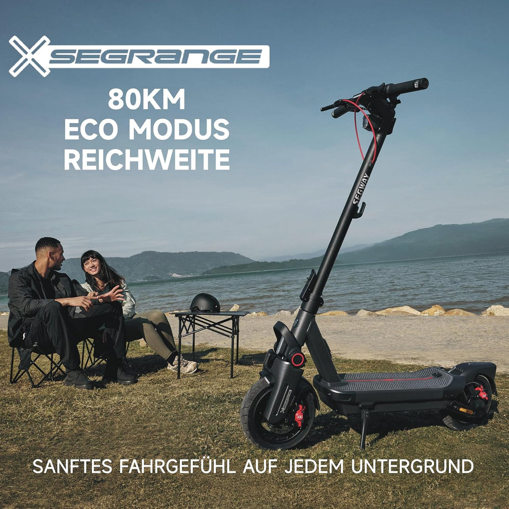 Segway-Ninebot MAX G3 D E-Scooter, bis zu 80 km Reichweite, 11 Zoll selbstabdichtende Luftreifen, Vollfederung, TFT-Display, FlashCharge, Apple Find My, faltbar, Schwarz**