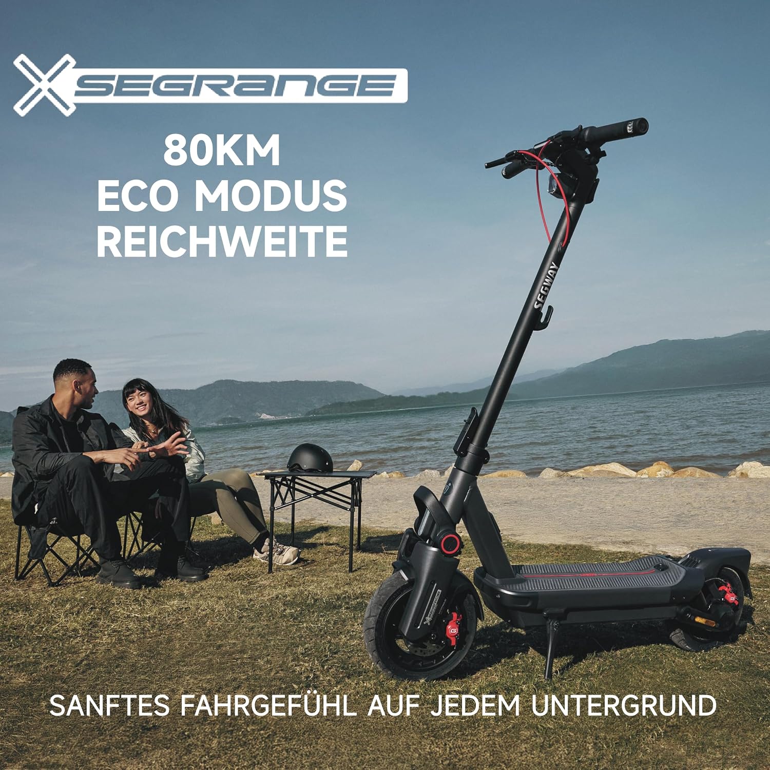 Segway-Ninebot MAX G3 D E-Scooter, bis zu 80 km Reichweite, 11 Zoll selbstabdichtende Luftreifen, Vollfederung, TFT-Display, FlashCharge, Apple Find My, faltbar, Schwarz**