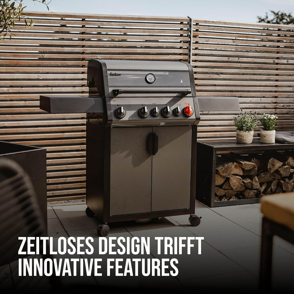 Enders® Gasgrill HYDE 4 SIKR Turbo, 4 Brenner aus Edelstahl für kraftvolles direktes und indirektes Grillen, 800 °C TURBO ZONE™, SWITCH GRID™, Infarot-Backburner und Seitenkocher, #8041
