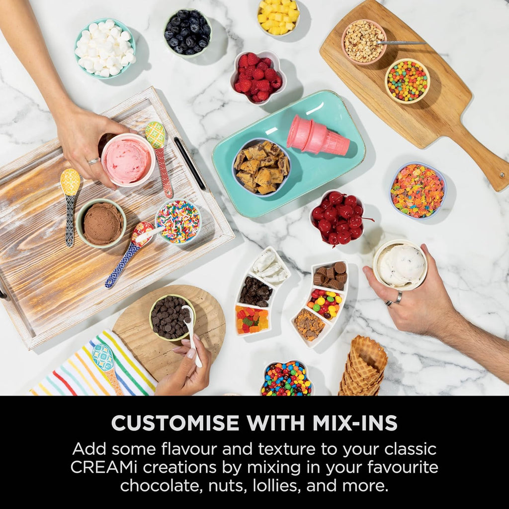 Ninja CREAMi Scoop and Swirl Soft Serve and Ice Cream Maker with 2x Tubs | 13 Functions, Makes Ice Cream, Soft Serve, Gelato, Sorbet, Milkshakes and More, Mix-In Option, Platinum Silver, NC701UK