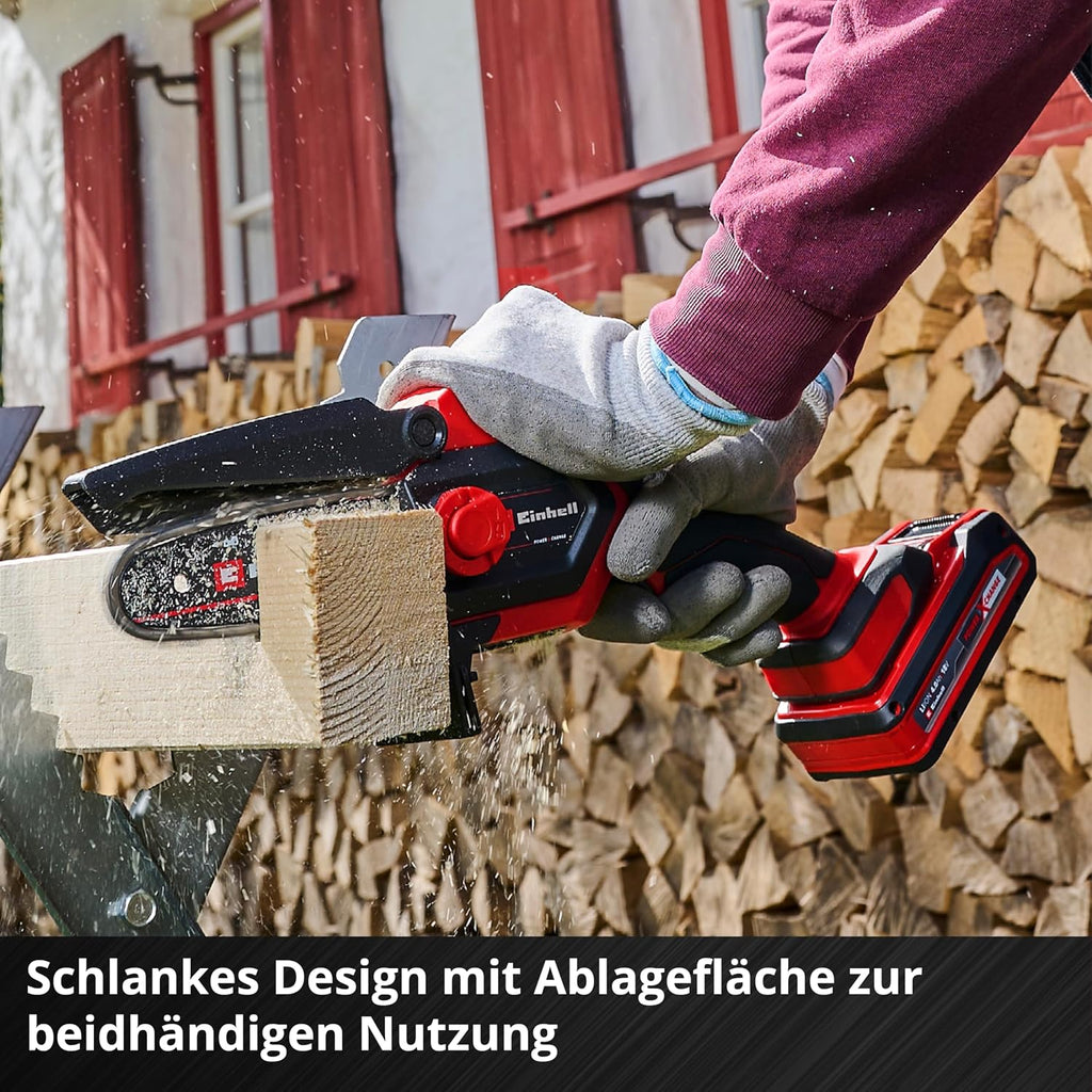 Einhell Akku-Astkettensäge GE-PS 18/15 Li BL Power X-Change (18 V, Brushless, 12,5 cm Schnittlänge, werkzeugloser Schwert- und Kettenwechsel, inkl. 2,5 Ah Akku und Ladegerät)