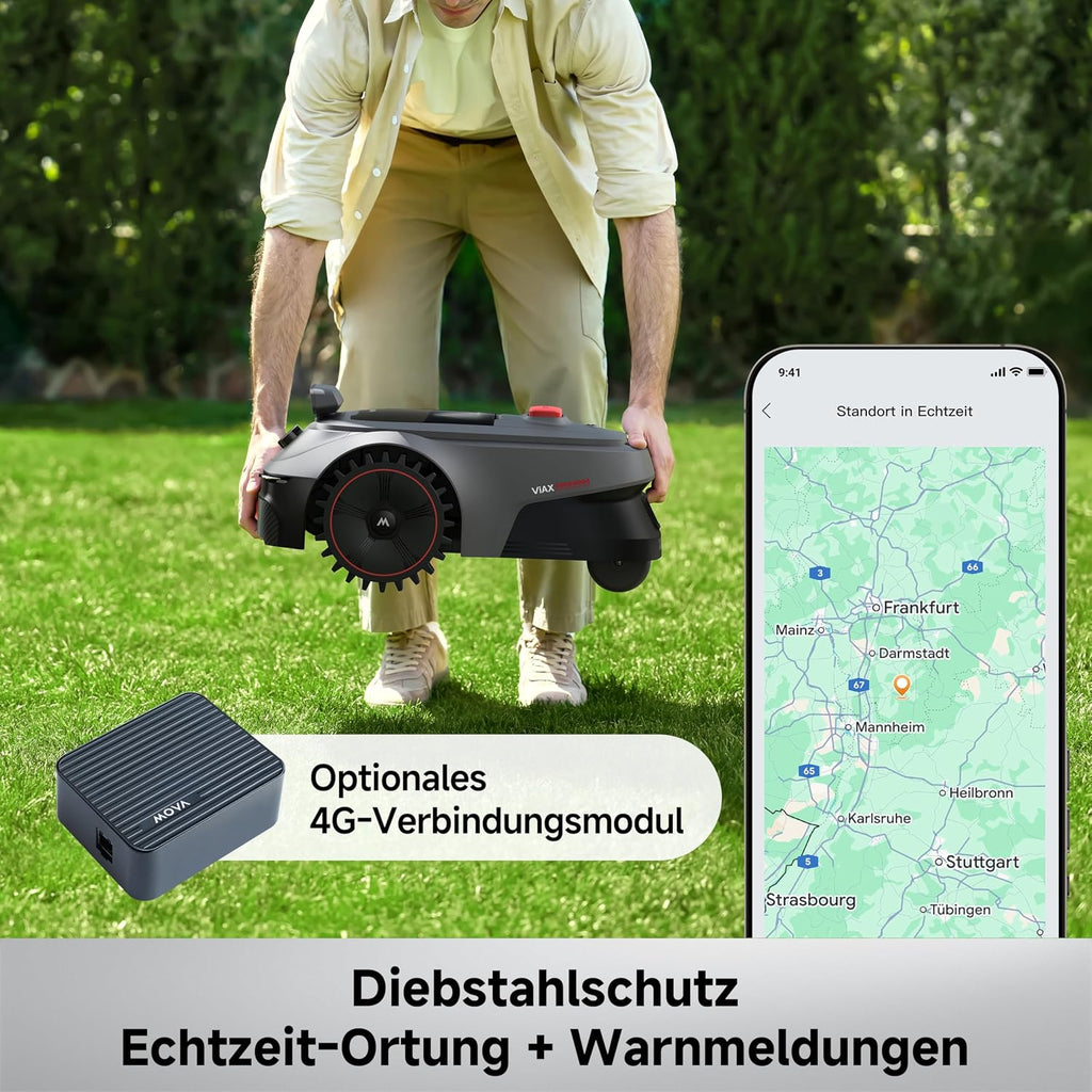MOVA ViAX 500 Mähroboter ohne Begrenzungskabel, 360°-LiDAR & Dual-KI-Vision