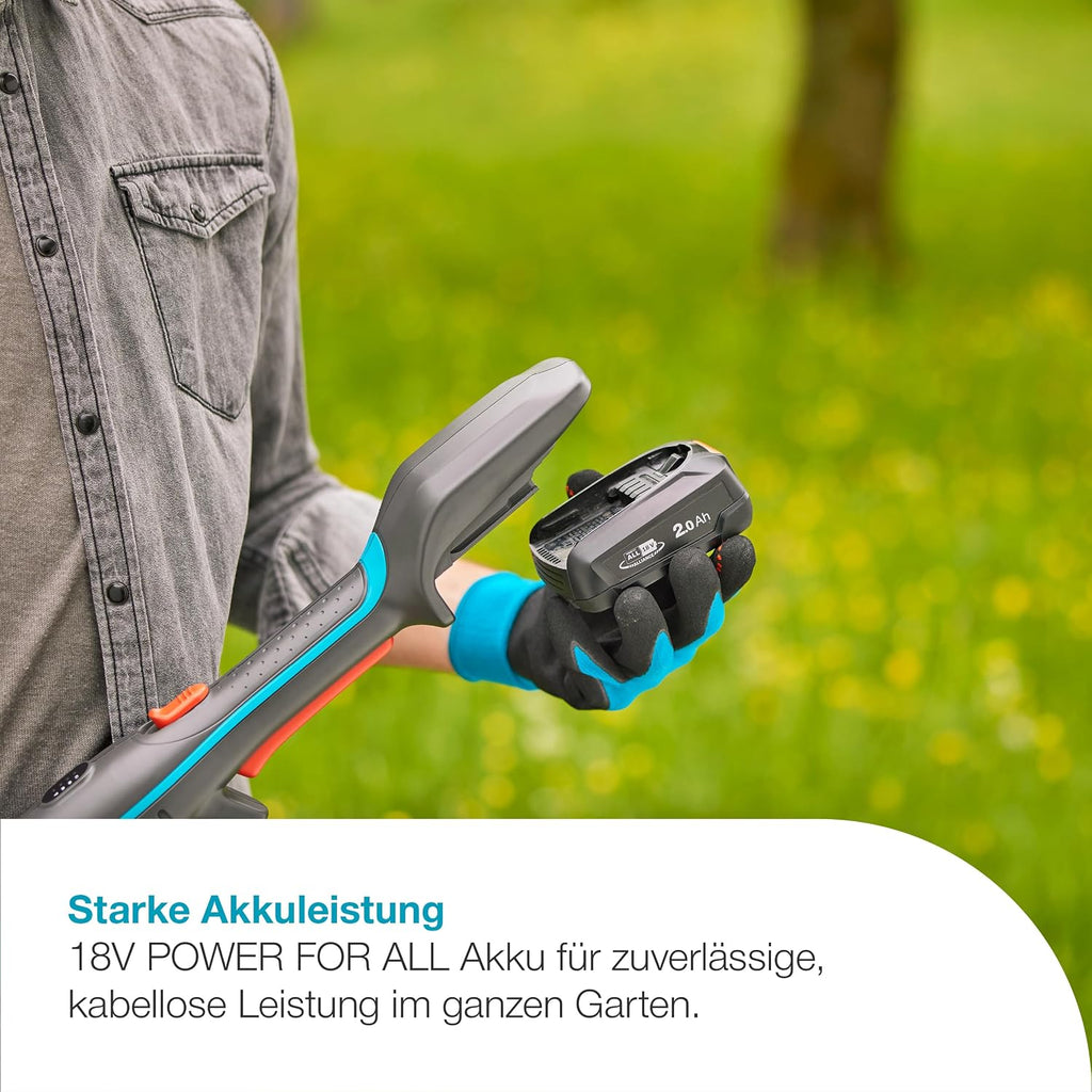 Gardena Akku-Teleskop-Baumschere HighCut 360/18V P4A Ready-to-Use Set: Bis zu 5 m Reichweite, Schwenkbarer Schneidkopf, Ergonomisch, LED-Anzeige, Kabellos (14776-20)