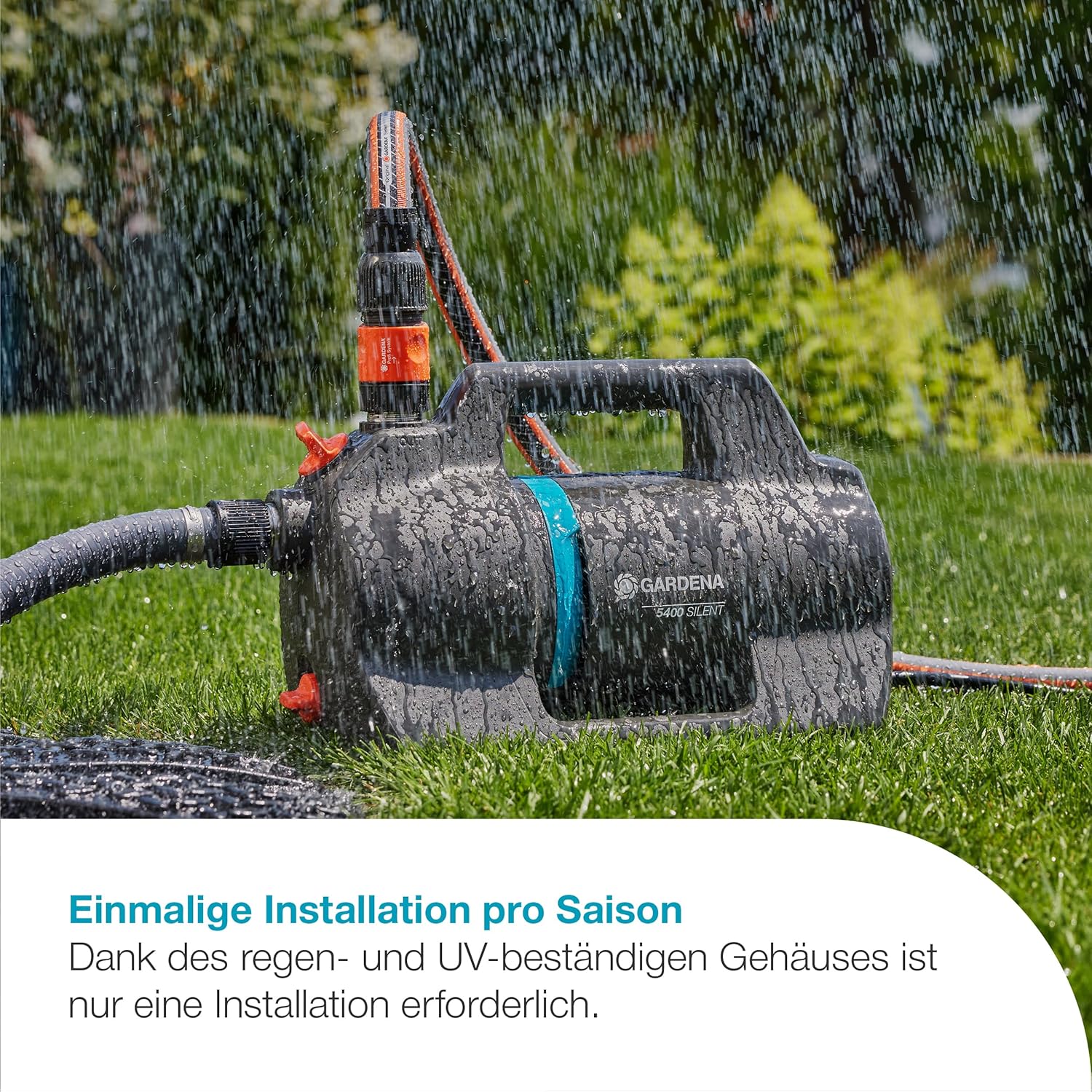 Gardena Gartenpumpe 5400 Silent Pumpen: 26% mehr Wasserdurchfluss bei gleichem Energieverbrauch im Vergleich zum Vorgänger-Modell*, Leise im Betrieb (09086-20)