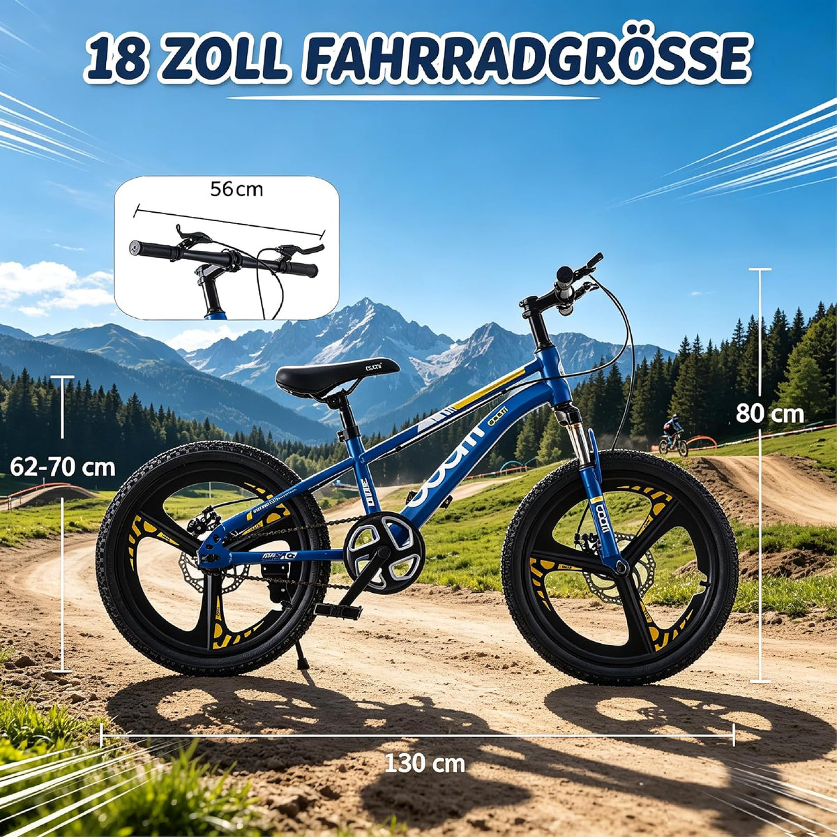 18/20/22/24 Zoll Kinder Mountainbike, Premium Kinderfahrrad für Jungen und Mädchen, Junior MTB mit Vorderer Aufhängung & Scheibenbremsen,Verstellbarer Sitz & Lenker,5–14 Jahren