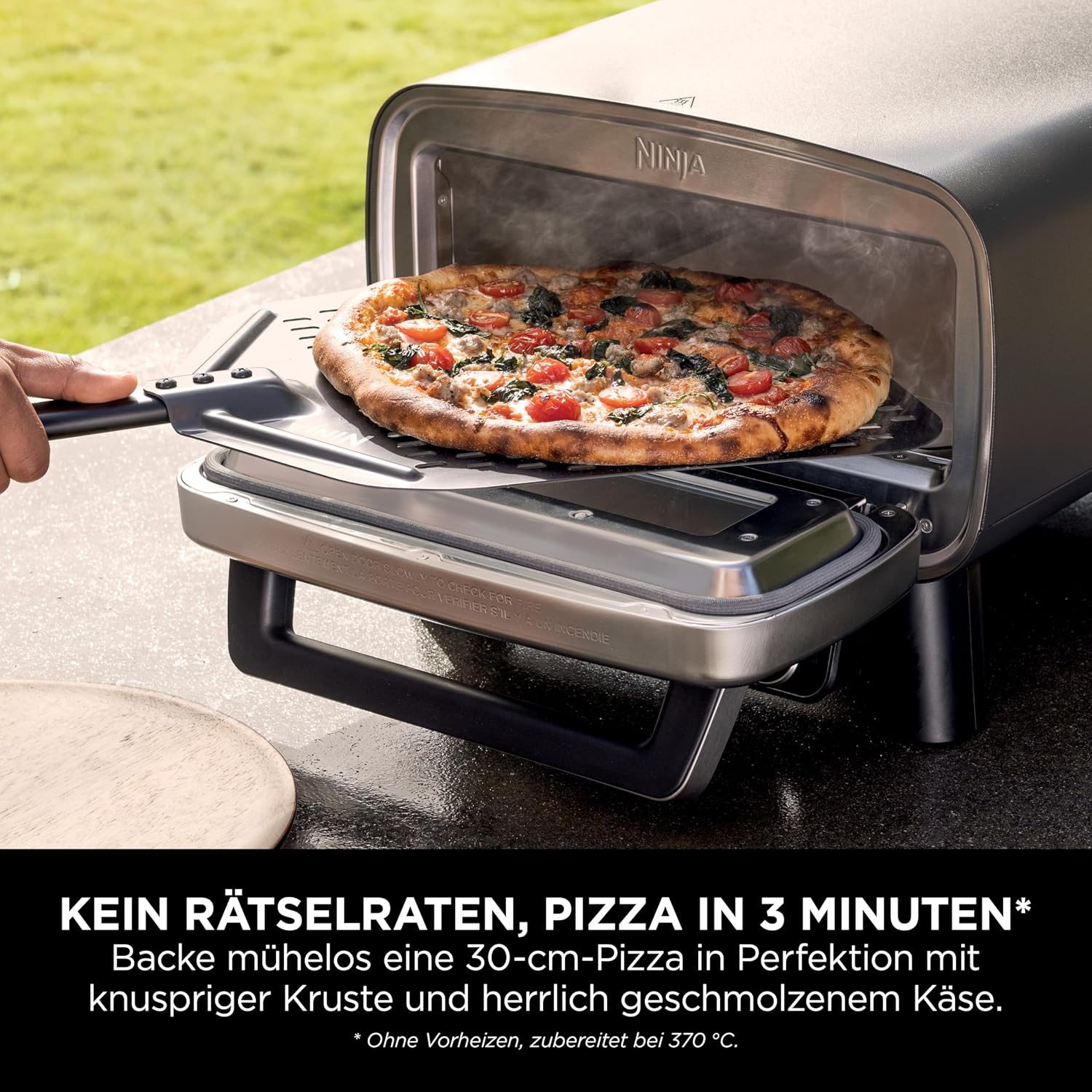 Ninja Artisan Outdoor-Pizzaofen und Heißluftfritteuse, 4 Funktionen: Pizza