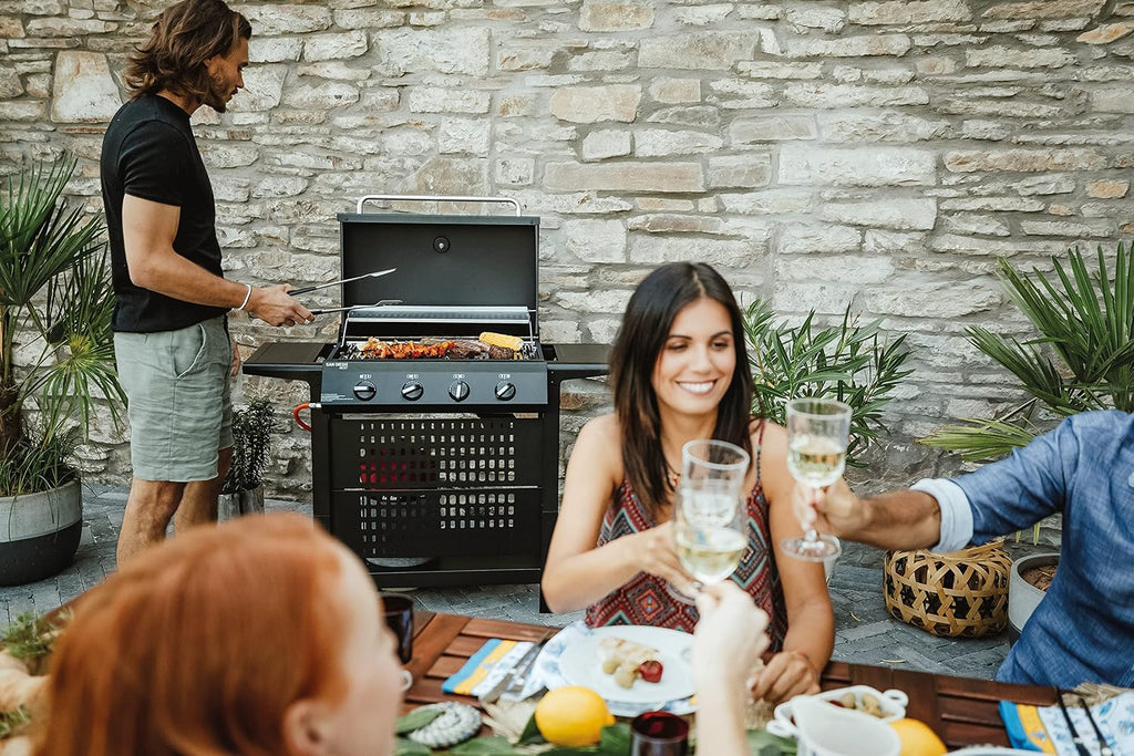 Enders Gasgrill SAN DIEGO NEXT 4, 4 Brenner aus Edelstahl, mit Grillthermometer, kleiner Gasgrill, Camping, Edelstahlrost, Balkon Gas Grill,stabile Seitenablagen #80176