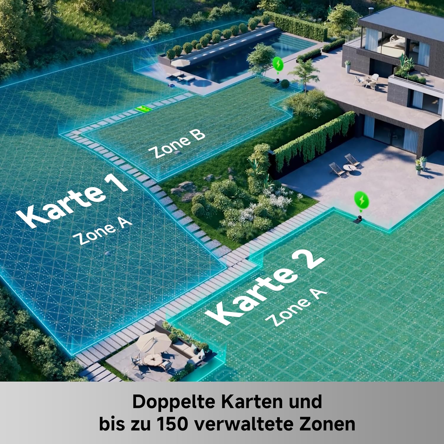 MOVA LiDAX Ultra 2000 AWD Mähroboter mit Garage, 3D LiDAR & KI Dual Vision