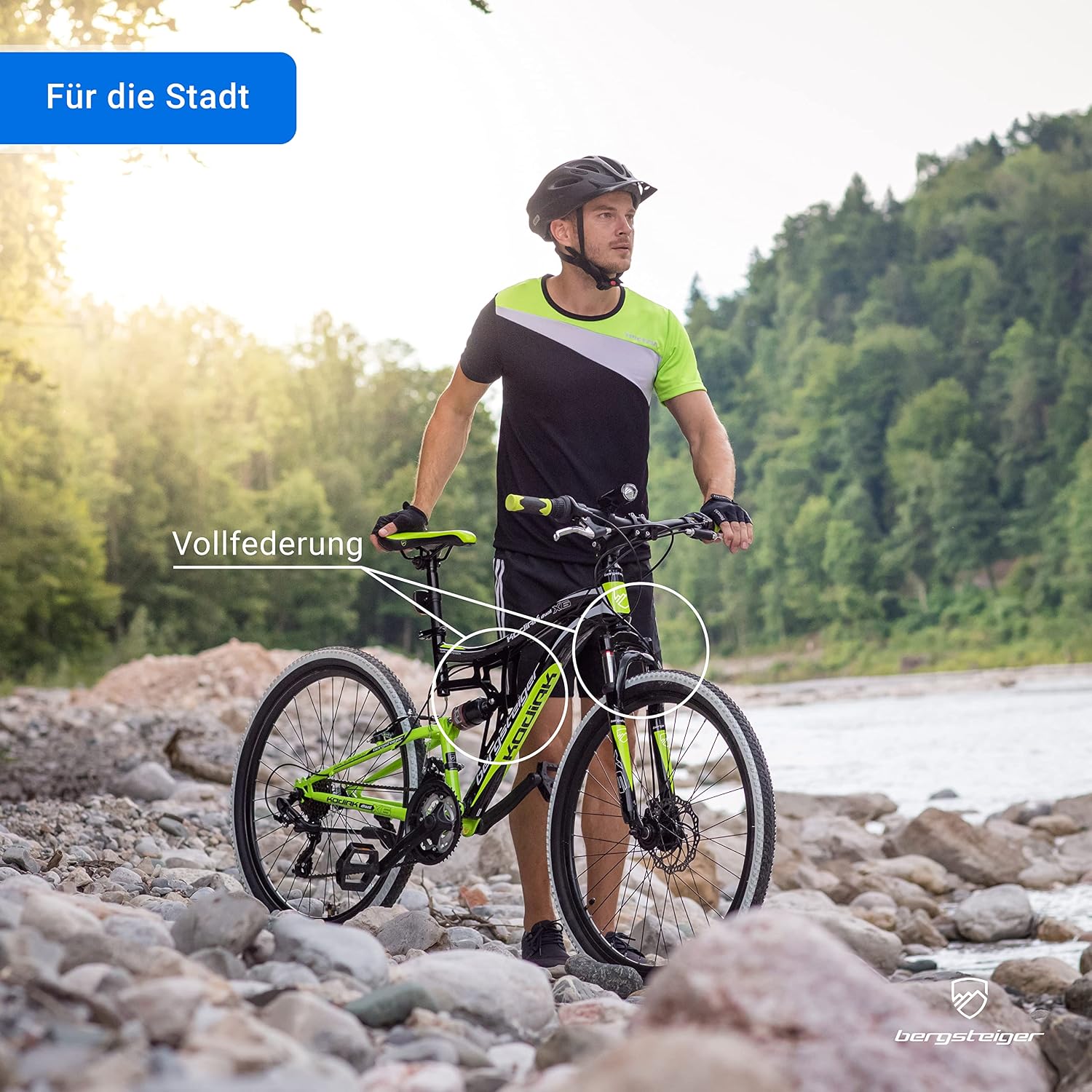 Bergsteiger Kodiak 24/26/29 Zoll Mountainbike Herren Fully MTB 21 Gang