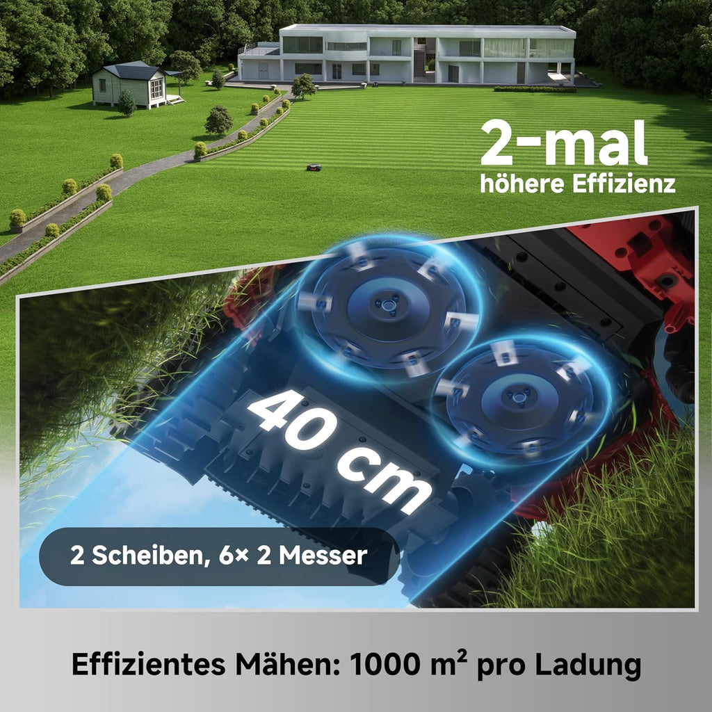MOVA LiDAX Ultra 2000 AWD Mähroboter mit Garage, 3D LiDAR & KI Dual Vision