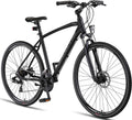 Licorne Bike Premium Voyager Trekking Bike in 28 Zoll Aluminium Scheibenbremse Fahrrad für Jungen, Mädchen, Damen und Herren - 21 Gang-Schaltung - Mountainbike - Crossbike