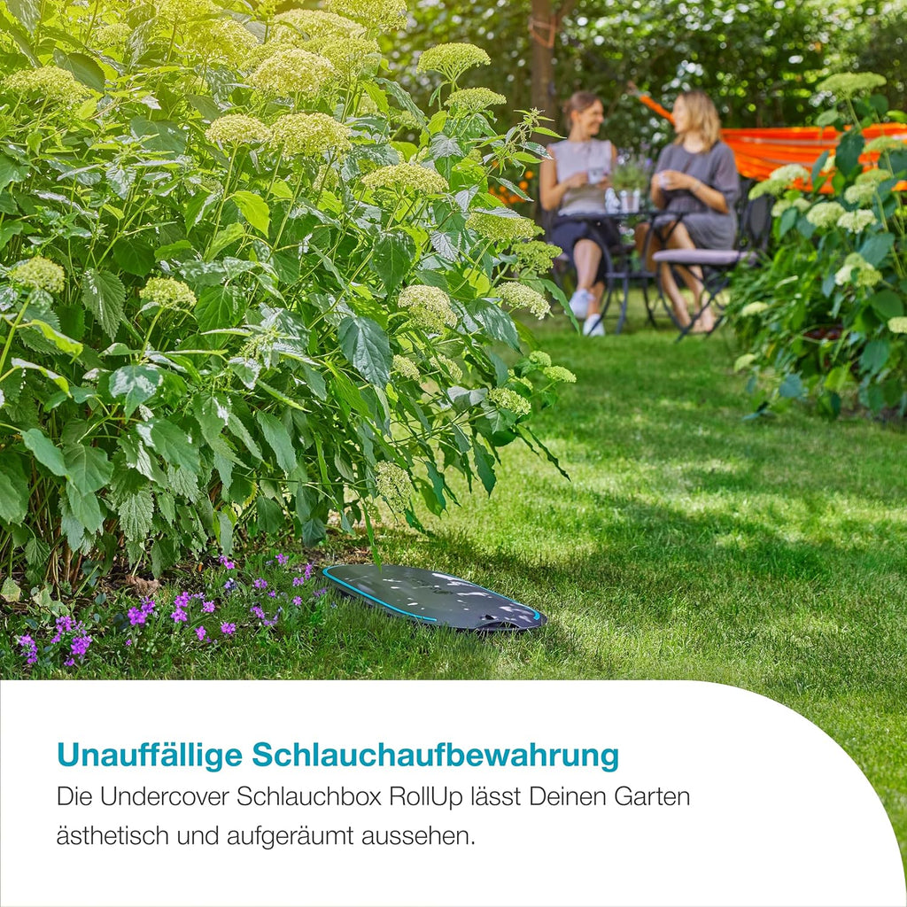 Gardena Undercover Schlauchbox RollUp M, 20 m Schlauch, diskrete unterirdische Installation, automatische Aufrollfunktion, wetterfest, flexible Anschlussmöglichkeiten (18650-20)