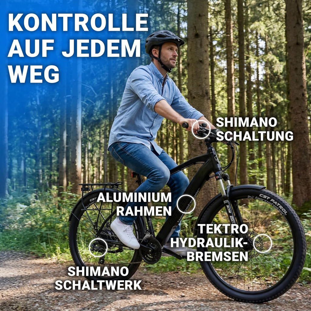 Bergsteiger Cannock E-Bike Mountainbike Alurahmen 250 W 24 Gang