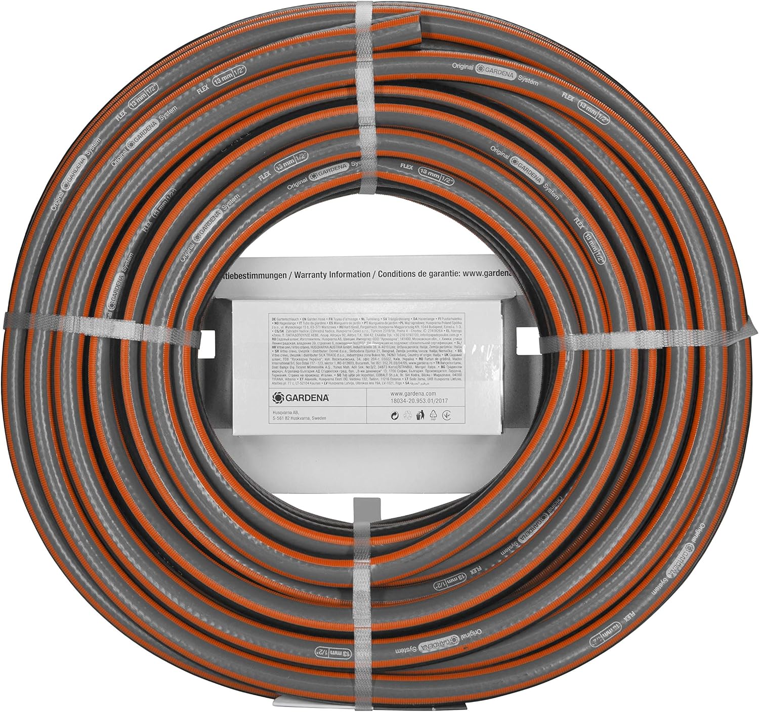 Gardena Comfort FLEX Schlauch 13 mm (1/2 Zoll), 20 m mit Systemteilen: Formstabiler, flexibler Gartenschlauch mit Power-Grip-Profil, aus hochwertigem Spiralgewebe, 25 bar Berstdruck (18034-88)