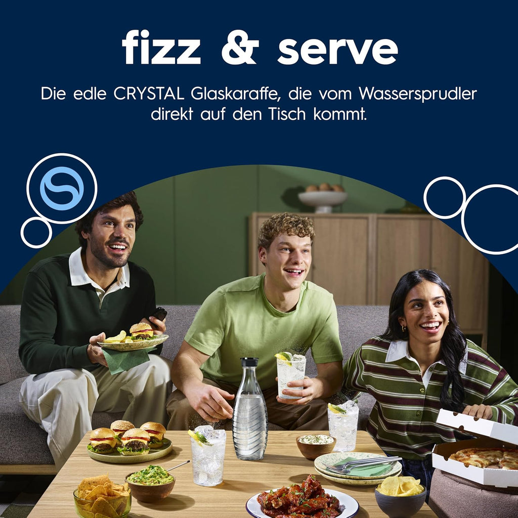 SodaStream CRYSTAL 3.0 Wassersprudler - 2x 0,7L Glaskaraffe & CO2-Zylinder
