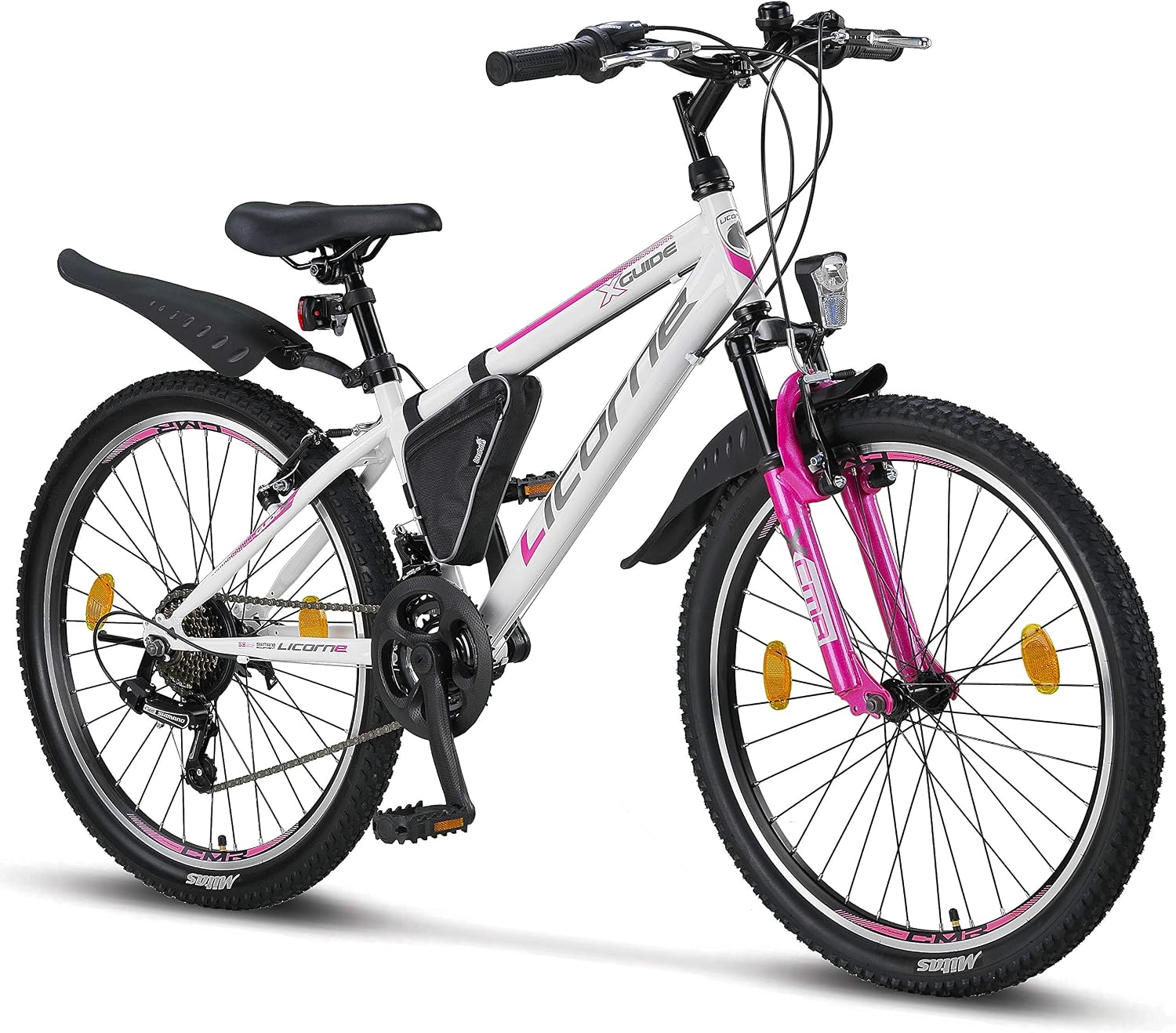 Licorne Bike Guide Premium Mountainbike in 20, 24, 26, 27.5 und 29 Zoll Fahrrad für Mädchen Jungen Herren und Damen