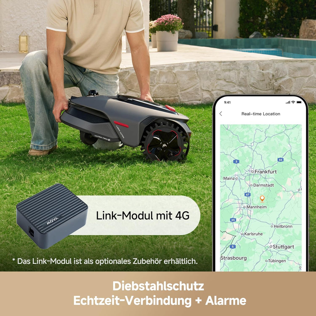 MOVA LiDAX Ultra 800 Mähroboter ohne Begrenzungskabel, 3D-LiDAR & KI Vision