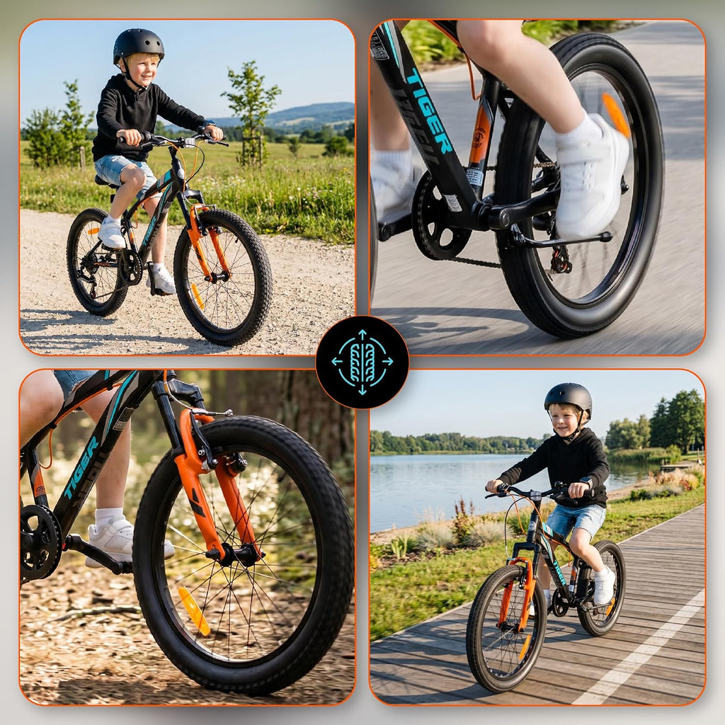 sun baby Tiger Bike Jungenfahrrad 20 Zoll, 6-Gang Shimano