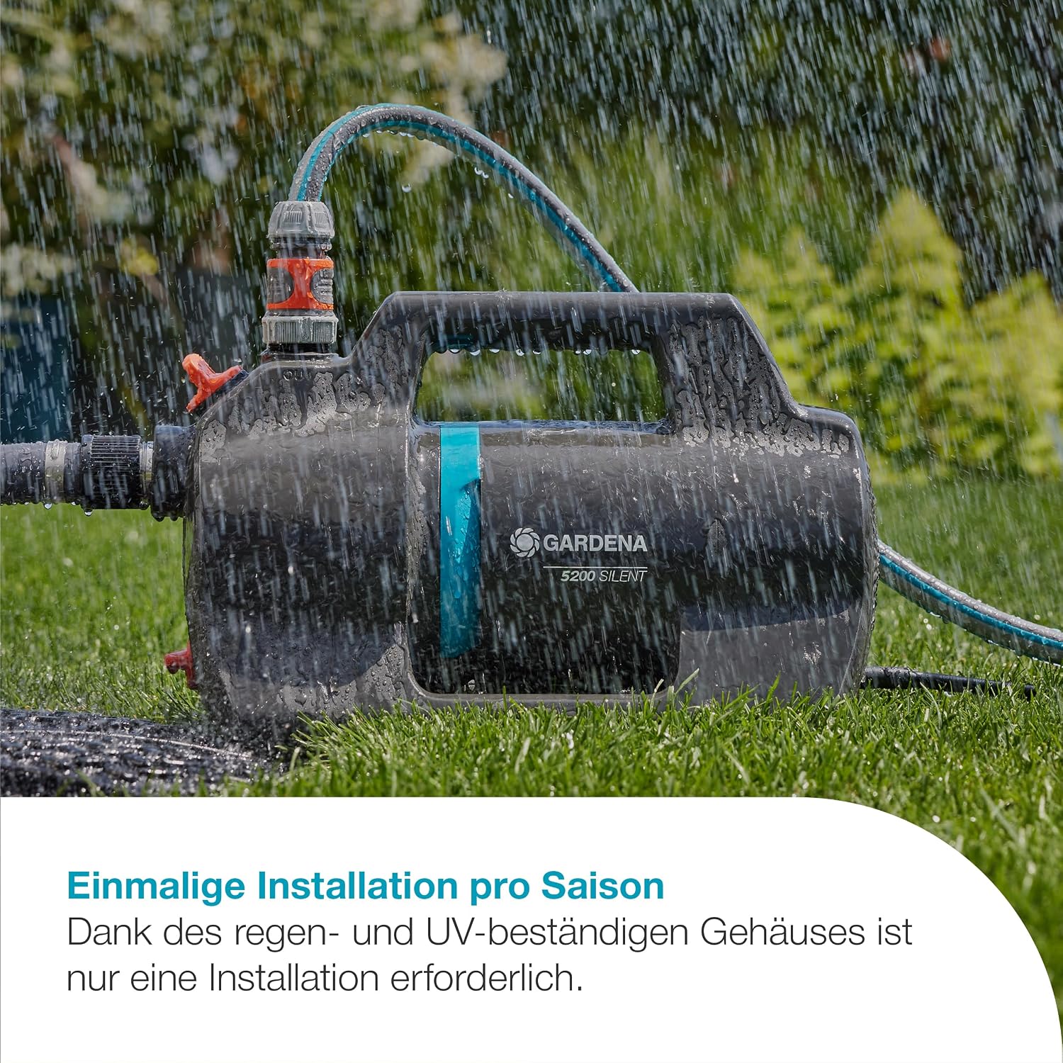 Gardena Gartenpumpe 5200 Silent Pumpen: 26% mehr Wasserdurchfluss bei gleichem Energieverbrauch im Vergleich zum Vorgänger-Modell*, Leise im Betrieb (09084-20)
