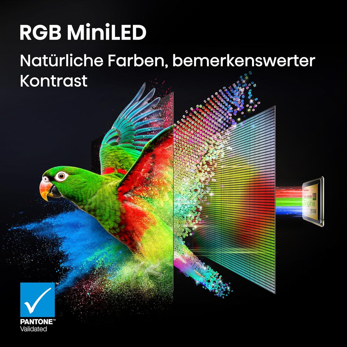 Hisense 65UR8DS Fernseher 65 Zoll, 4K UHD, RGB Mini LED, Smart TV, 180Hz, Hi-View AI Engine RGB, Dolby Vision.Atmos, AI RGB Lichtsensor, AI 4K Upscaler, AMD FreeSync Premium Pro, Tuned by Devialet