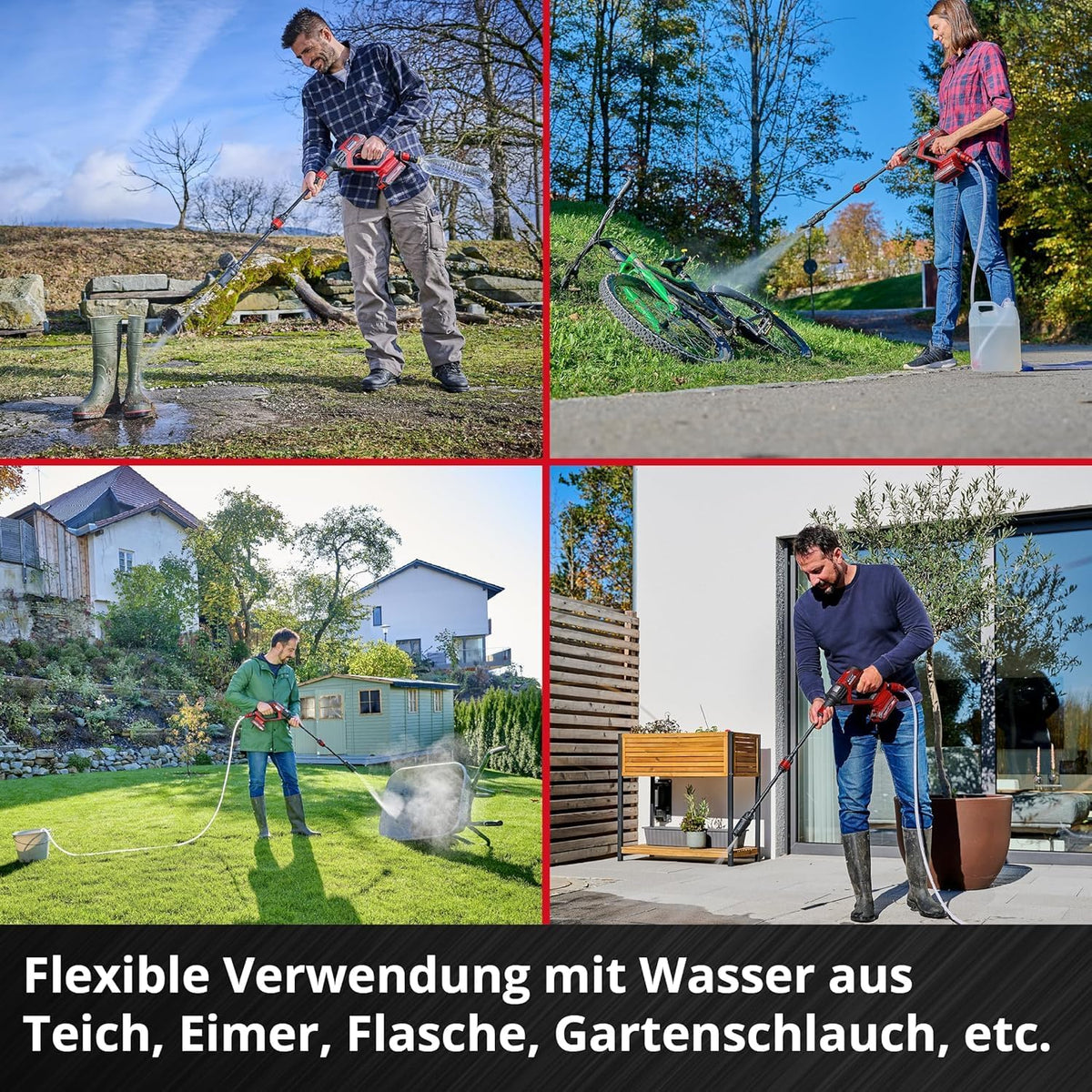 Einhell Hypresso 18/24-1 Power X-Change Cordless Pressure Washer Gun (18 V, 24 Bar, Mobile Cleaning and Irrigation, 240 L/h, Includes Accessories, without Battery and Charger)