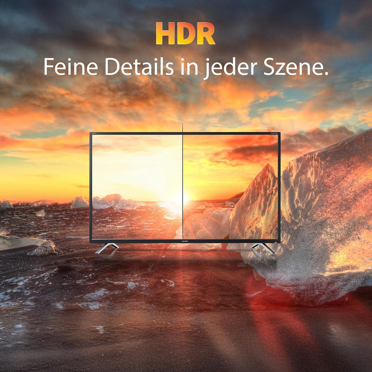 SHARP 40HE3745E QLED Fernseher 40 Zoll Smart TV Full HD Auflösung und HDR