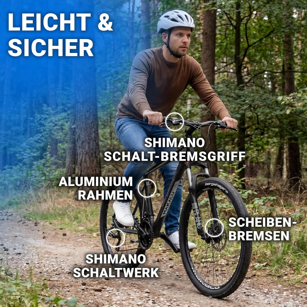 Bergsteiger Makalu 26/29 Zoll Mountainbike Alurahmen Hardtail MTB 21 Gang