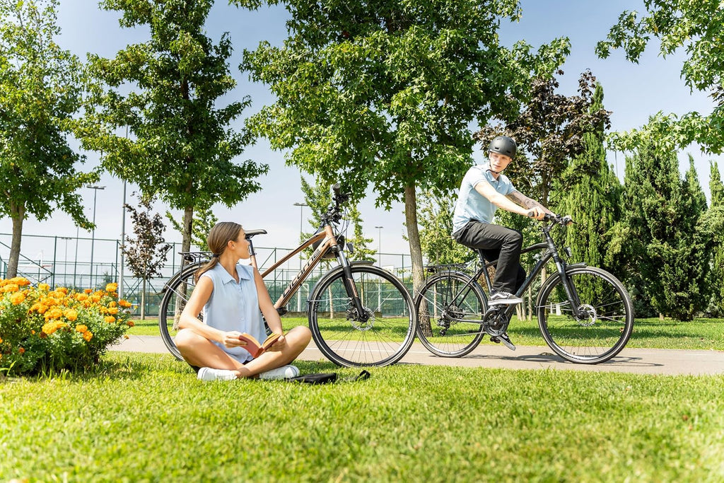 Licorne Bike Premium Touring Trekking Bike in 28 Zoll Aluminium Scheibenbremse Fahrrad für Jungen, Mädchen, Damen und Herren - 21 Gang-Schaltung - Mountainbike - Crossbike