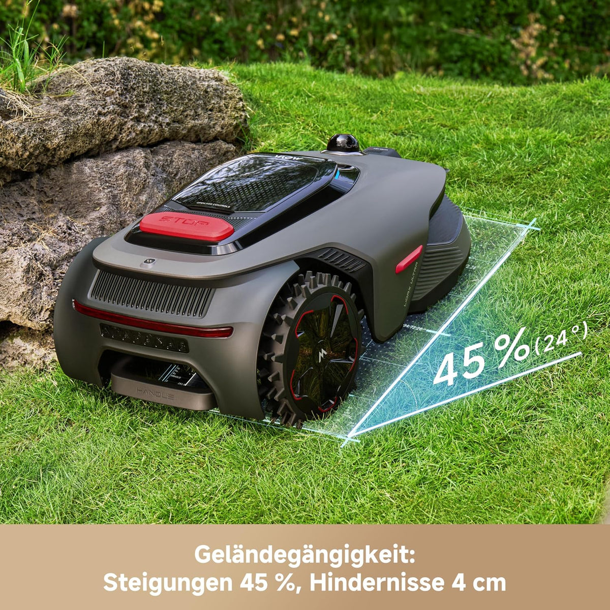 MOVA LiDAX Ultra 1600 Mähroboter ohne Begrenzungskabel, 3D-LiDAR&KI Vision