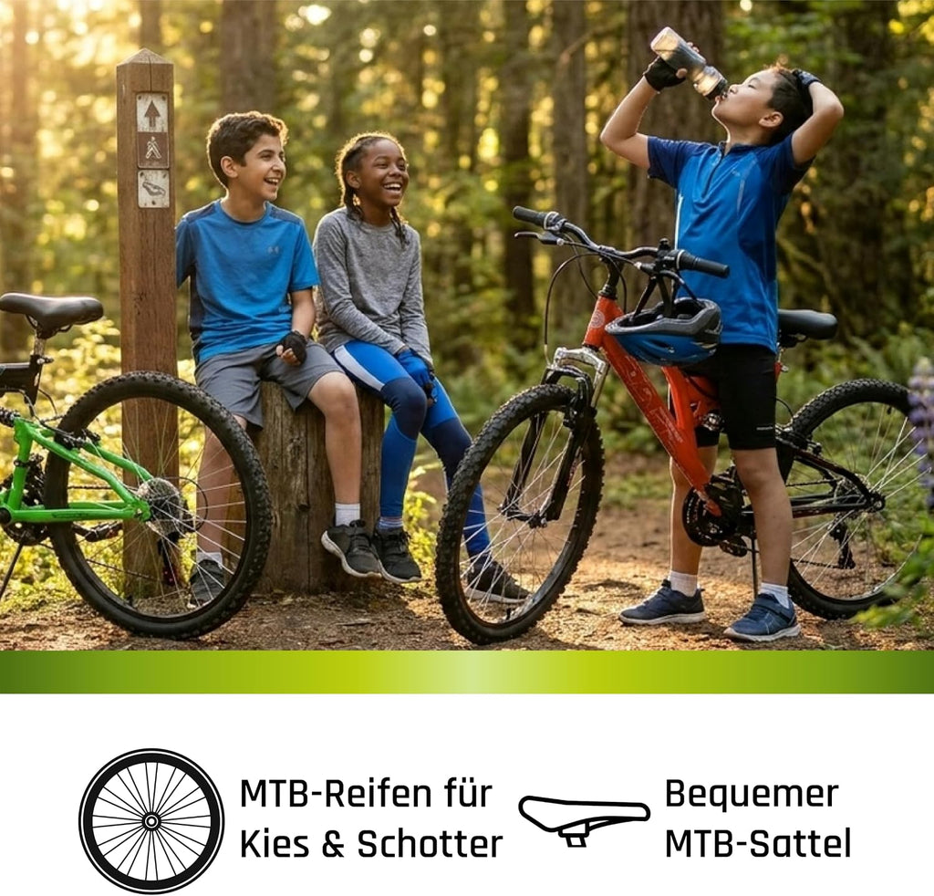 Galano FS180 24 Zoll Jugend Fahrrad 18 Gänge ab 8 Jahre Fully Mountainbike 130-145 cm für Mädchen und Jungen Kinderfahrrad Mountain Bike Jugendfahrrad MTB